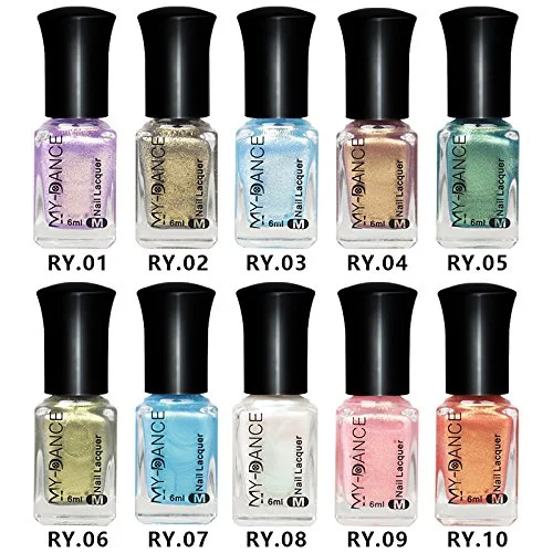 Pearl Iridescent Lavender Purple Shimmer Light Purple Nail Polish, Pearlescent Long Lasting Quick Dry Nail Lacquer, Shiny Nail Art Polish Air Fast Drying DIY Manicure for Women (001, 6ml)