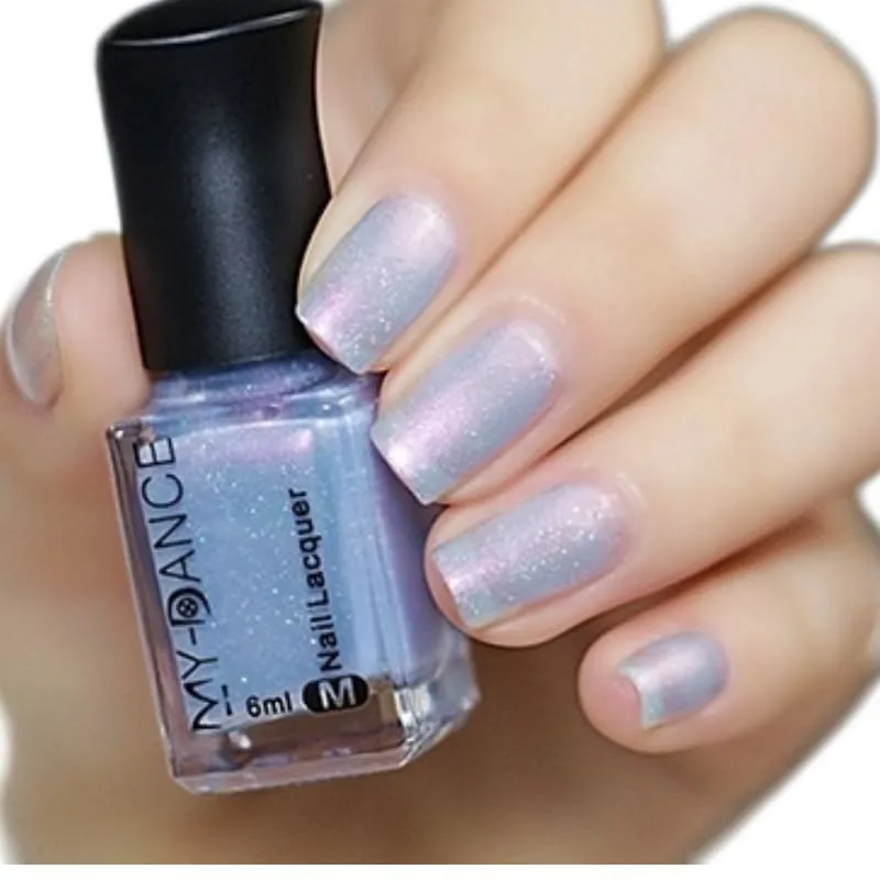 Pearl Iridescent Lavender Nail Polish, Quick Dry Long Lasting Pastel Purple Blue Aurora LIlac Nail Lacquer, Shimmer Shiny Nail Art Polish Air Fast Drying DIY Manicure for Women Girls (01, 6ml)