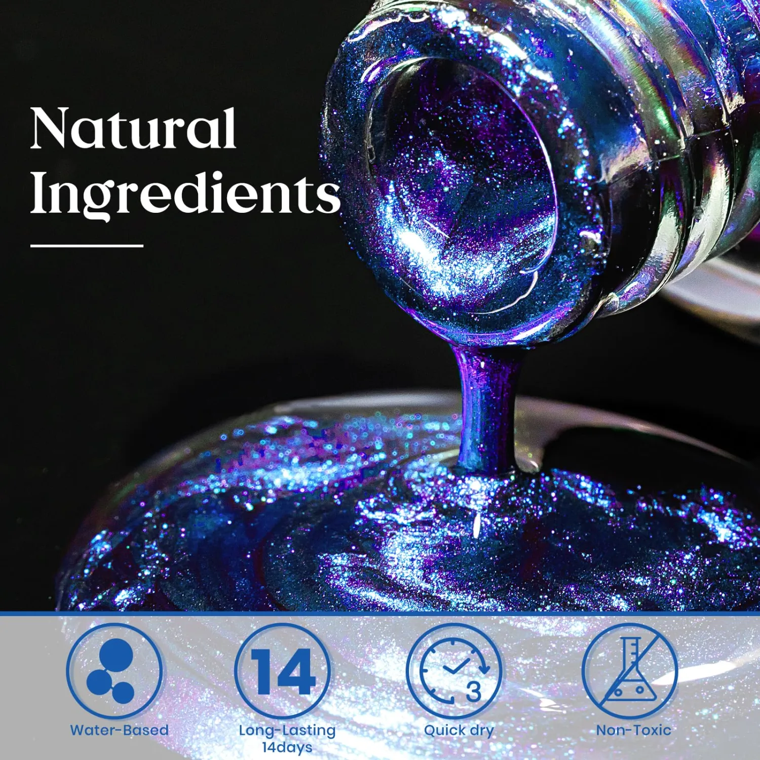 MIZHSE Chameleon Nail Polish, Purple Nail Polish Air Dry Fast, 15ml/0.5 fl oz High Glossy Shiny Nail Pigment Color Shifting Nail Art Salon Manicure Home
