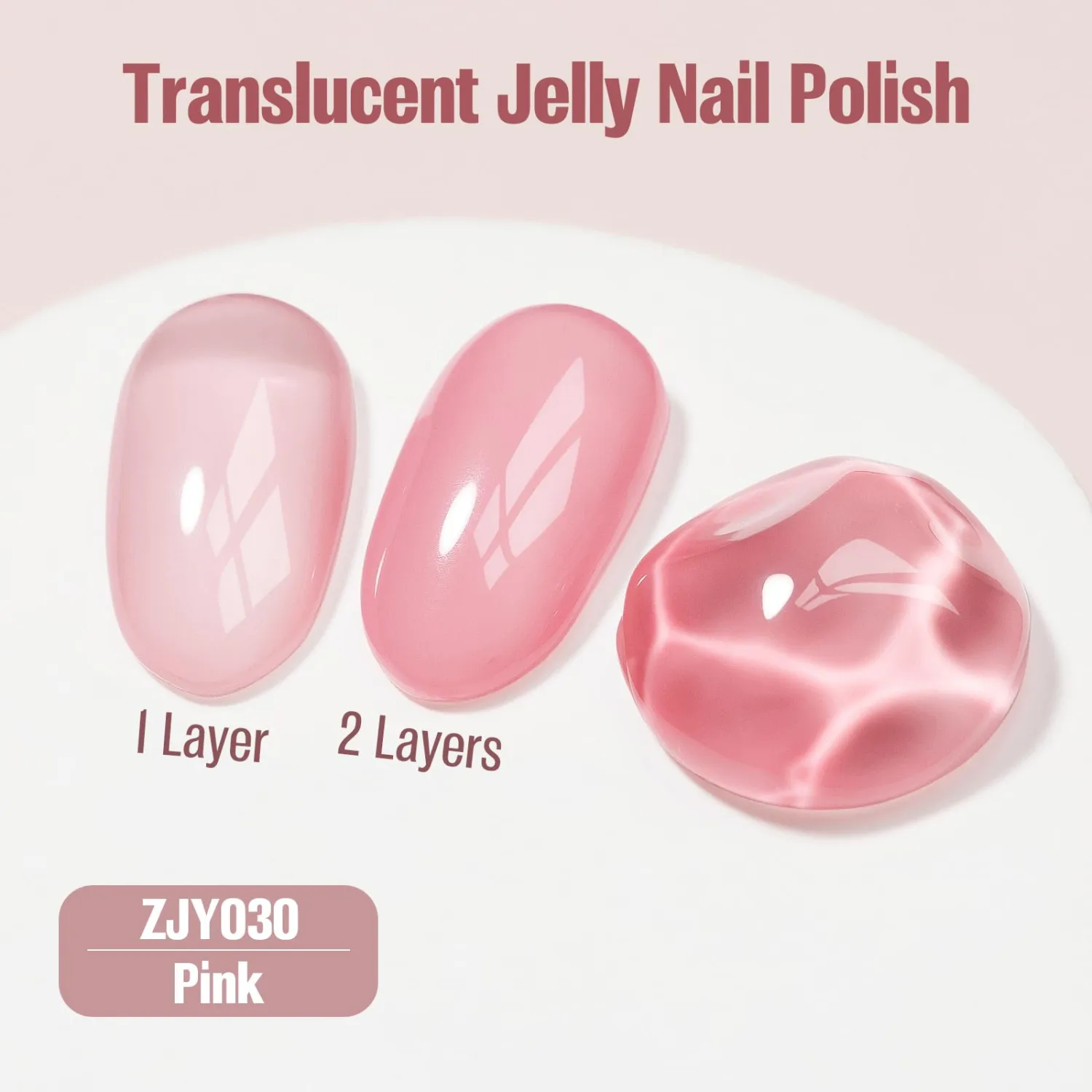 Sheer Pink Jelly Nail Polish 15ml - Translucent Pink, Non-Gel, Fast Drying - Buildable Clear Nude for Natural Nails - DIY Manicure & Nail Art