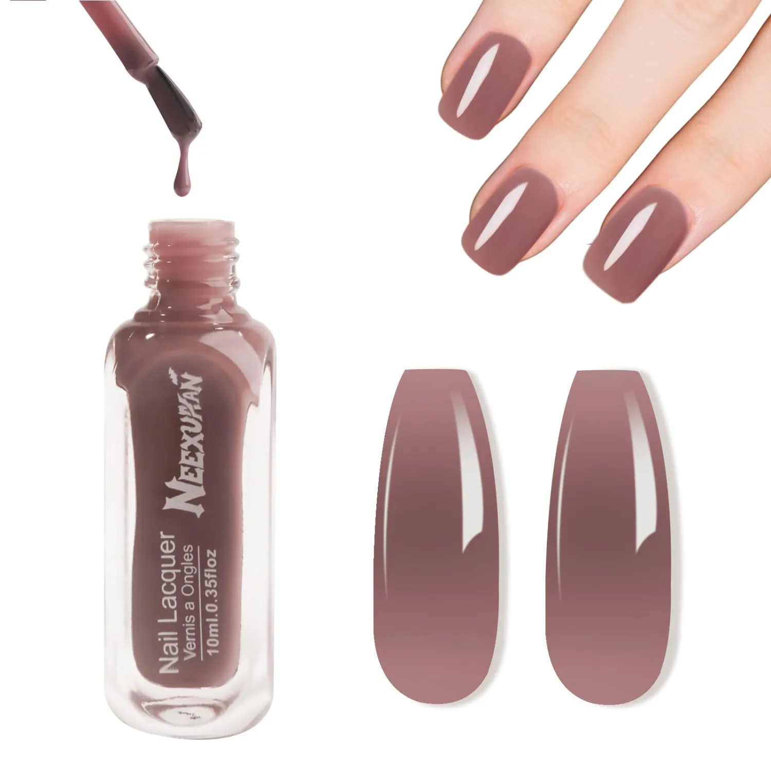 Nude Jelly Nail Polish, Dusky Rose Quick Dry Nail Polish, No UV Lamp Needed, Streak Free Fingernail Polish for Salon Manicure and Nail Art DIY at Home, 0.35 fl oz