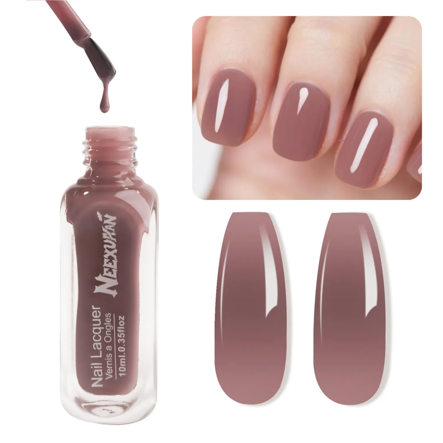 Nude Jelly Nail Polish, Dusky Rose Quick Dry Nail Polish, No UV Lamp Needed, Streak Free Fingernail Polish for Salon Manicure and Nail Art DIY at Home, 0.35 fl oz