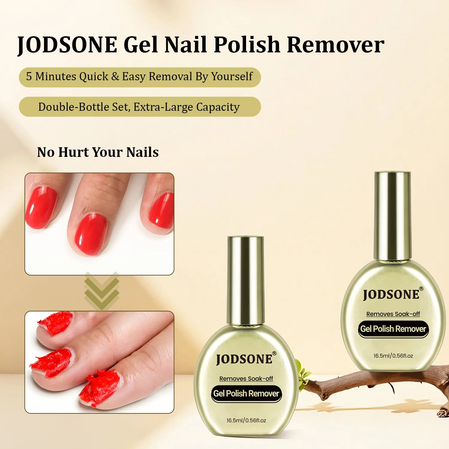 JODSONE 16.5ml Gel Nail Polish Remover No Need Soaking or Wrapping for U V Gel Nail Polish Remover for Nails Removal off at Home Easy and Quick to Remove