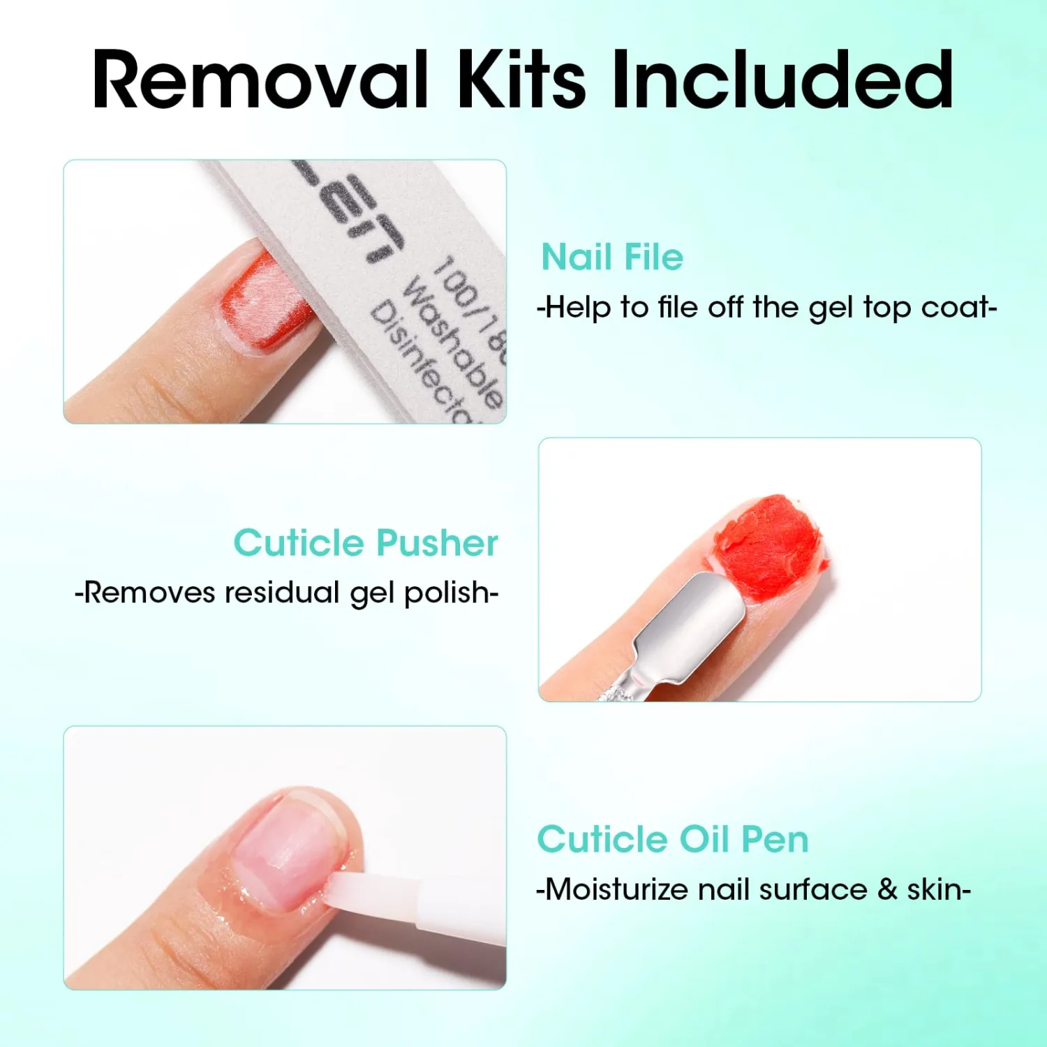 Gellen Nail Polish Remover Pads, 50 Pack Bulk Set Large Acetone Gel Nail Polish Remover, Quick & Effective Gel & Fingernail Polish Removal, Travel Size Individually Wrapped Wet Wipes for Home & Salon
