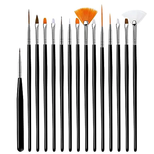 Nail Art Brushes Set, 32pcs Nail Design Painting Brushes, Professional Nail Art Design Brushes, Nail Fine Liner Brushes, Black