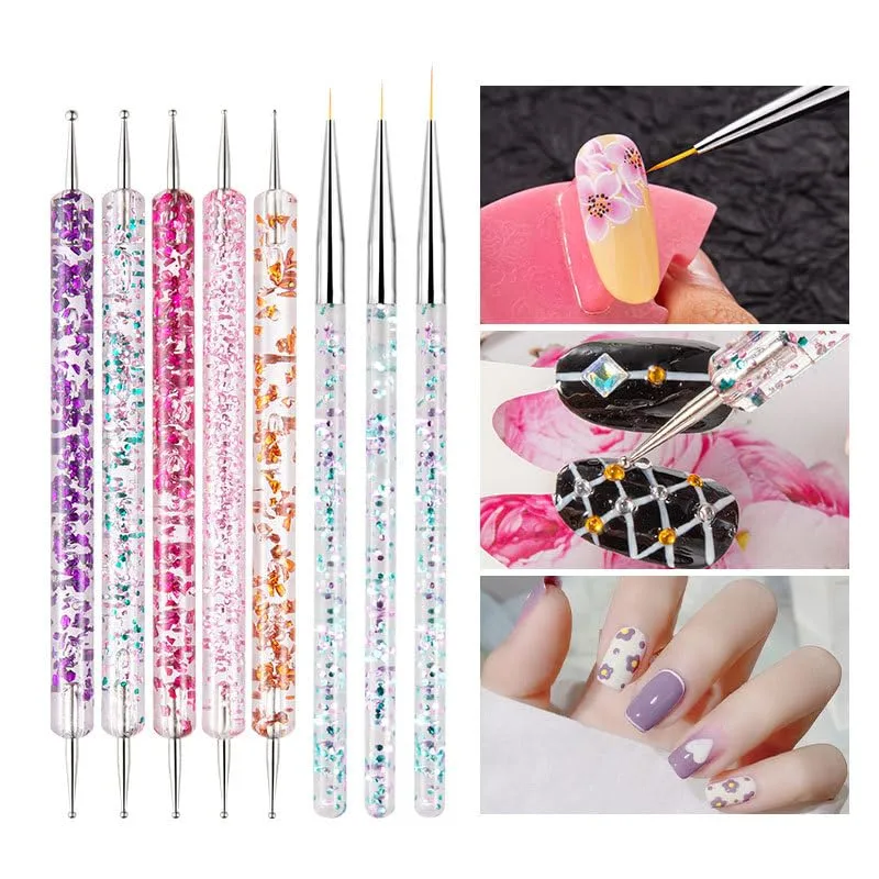 Nail Art Brushes Set, 32pcs Nail Design Painting Brushes, Professional Nail Art Design Brushes, Nail Fine Liner Brushes, Black