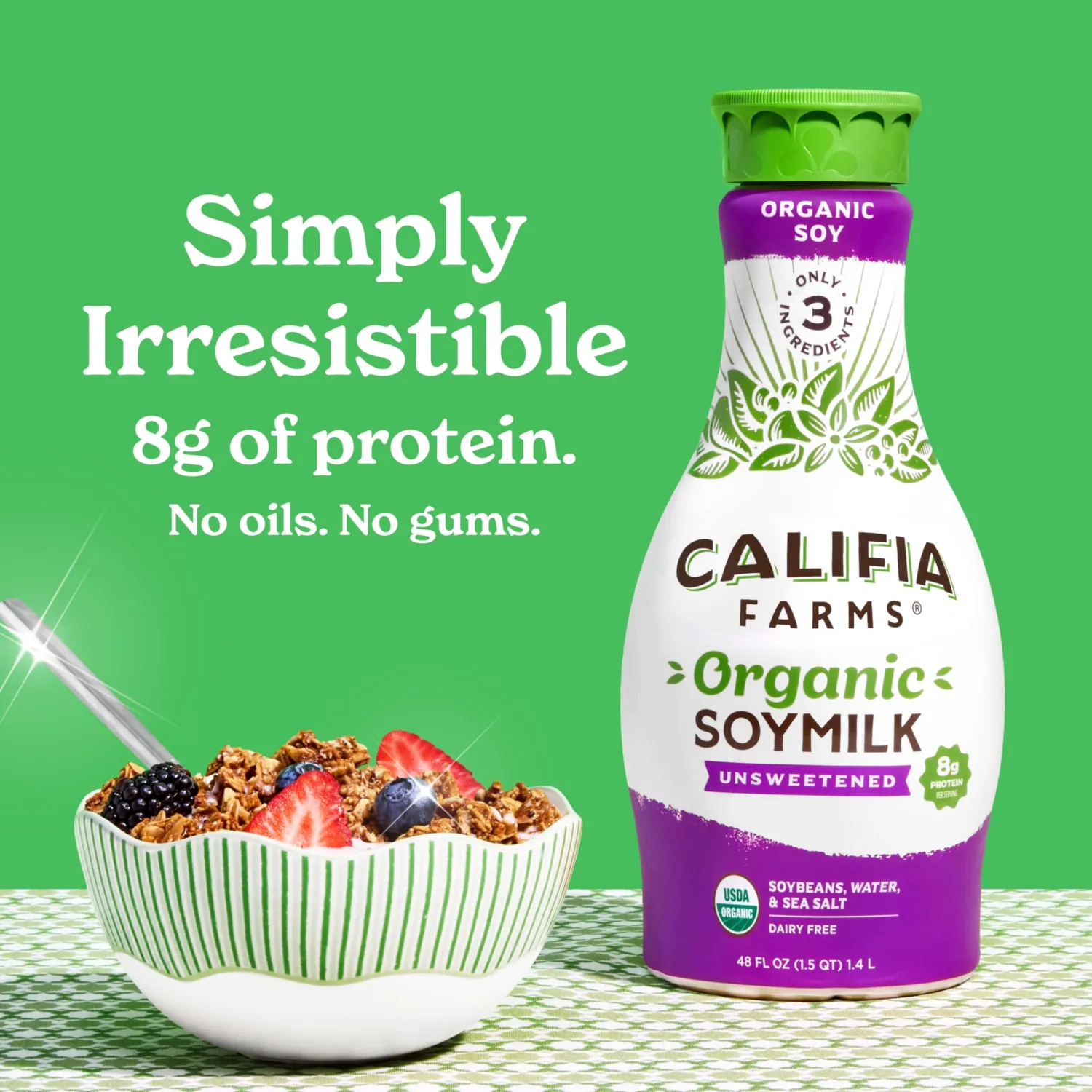 Califia Farms Soymilk Unsweetened Organic, 48 Fl Oz