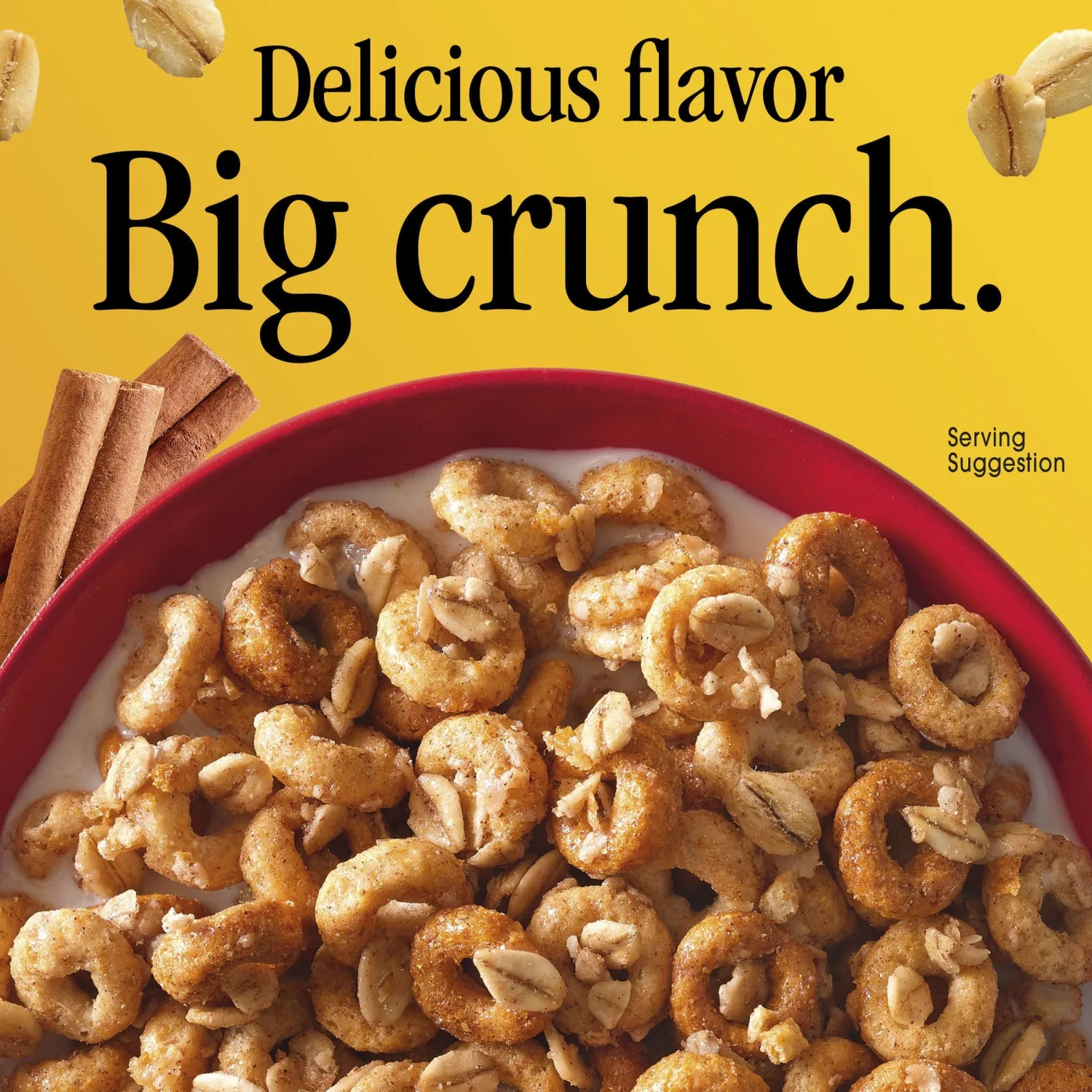 Cheerios Oat Crunch Cinnamon Breakfast Cereal, Made with Whole Grain, Large Size, 18.2 oz