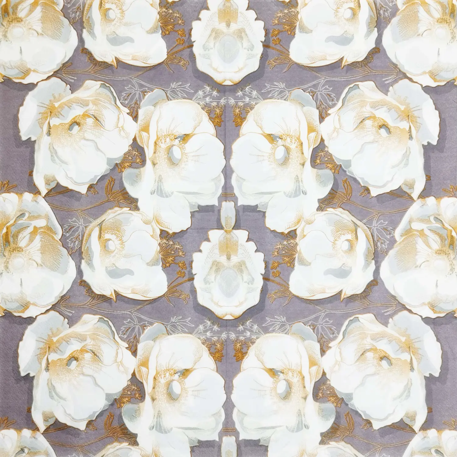 Zelten Colored Paper Napkins (Purple Flowers)