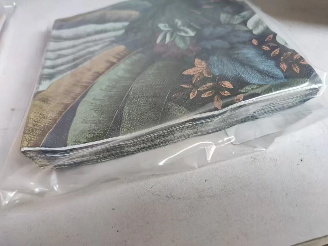 Zelten Colored Paper Napkins, 20 Count Shabby Chic Napkins for Wedding, Dinner Tea Party Shower (Guatemala Plants I)