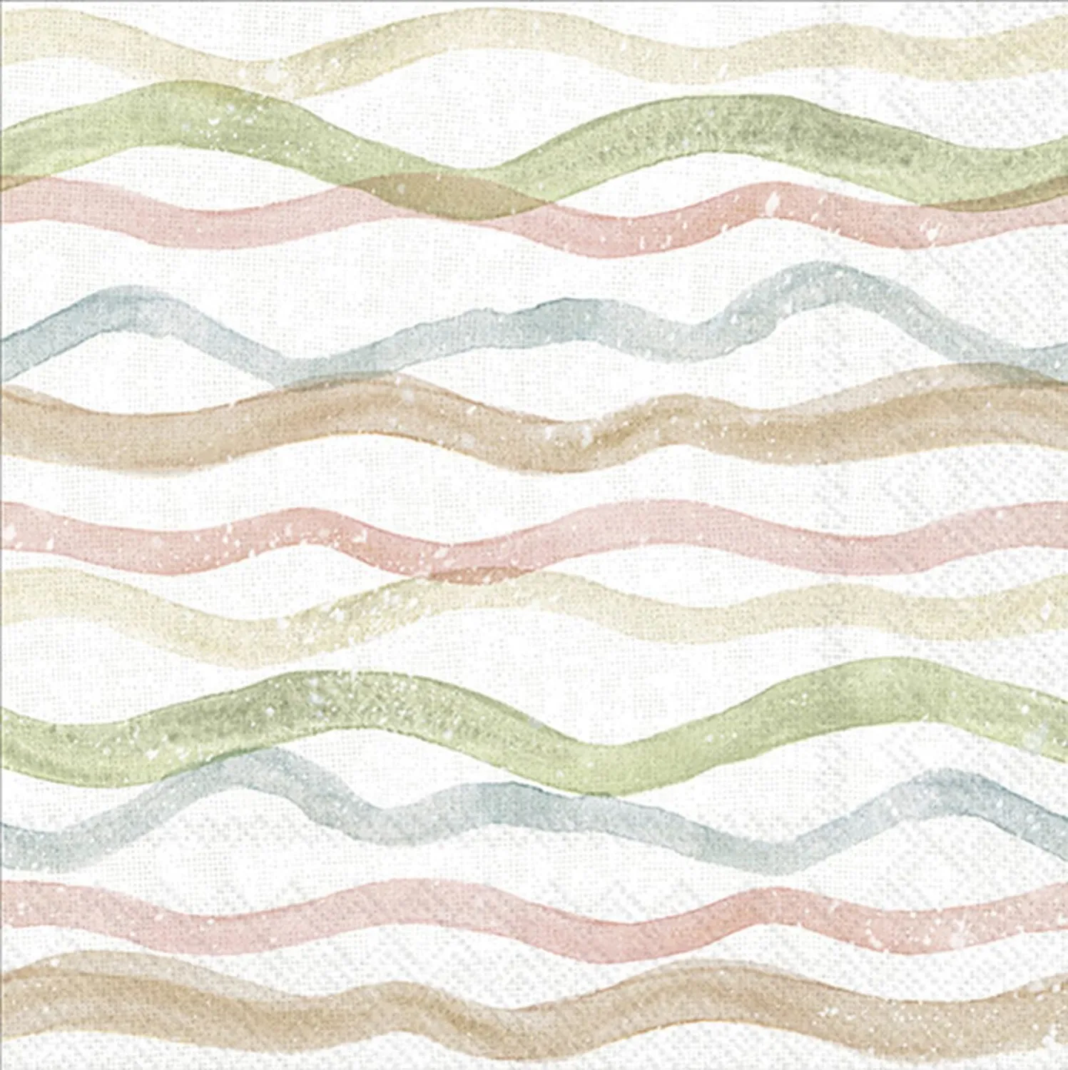 IHR Ideal Home Range Party Napkins Disposable 3-Ply Paper Lunch Napkin Pack, 6.5" x 6.5", Watercolor Coast Waves (Peach), 20-Count