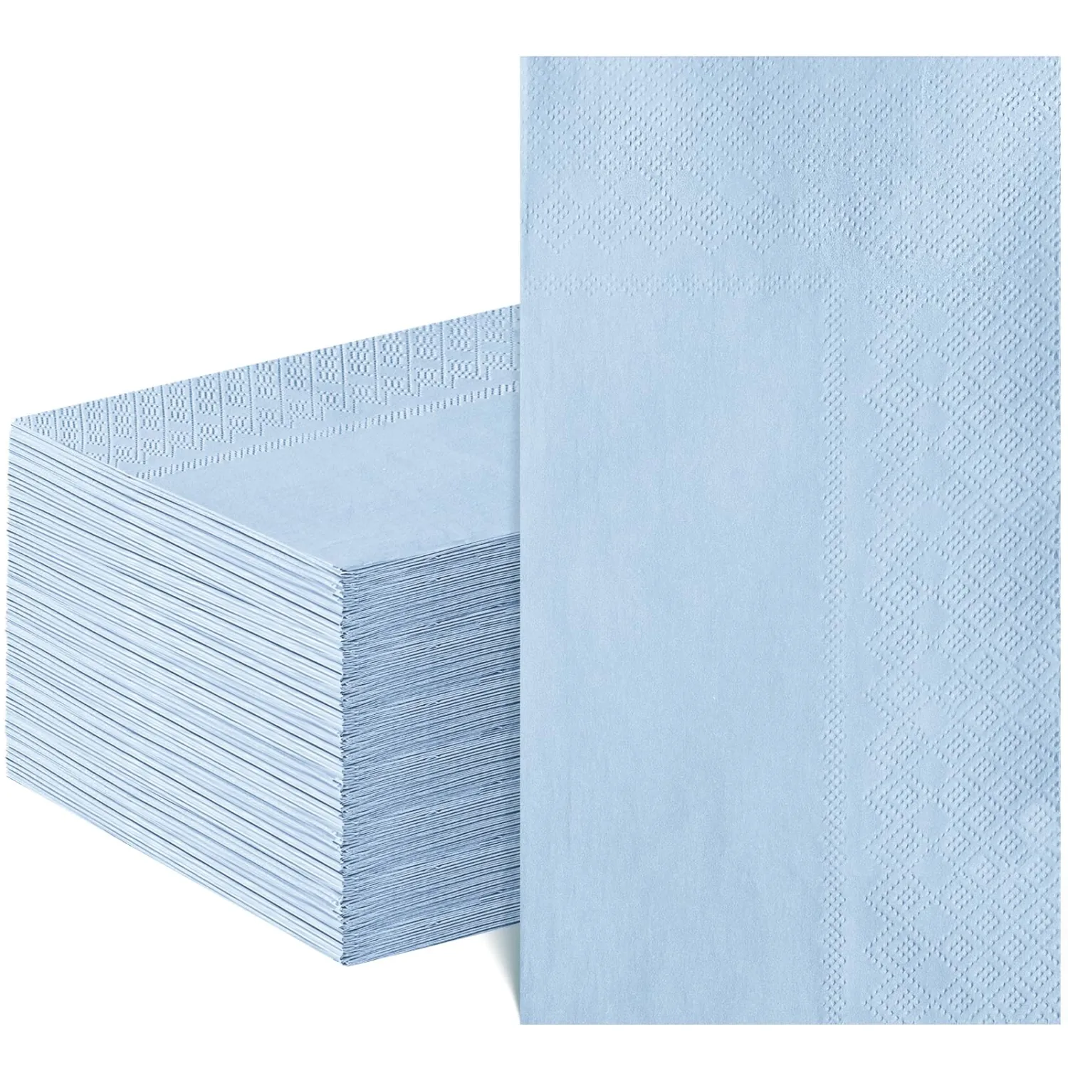 NatNarr 60 Pcs Light Blue Napkins, Disposable Blue Dinner Napkins Decorative Paper Hand Towels for Bathroom Paper Napkin for Wedding, Baby Shower, Bathroom, Kitchen