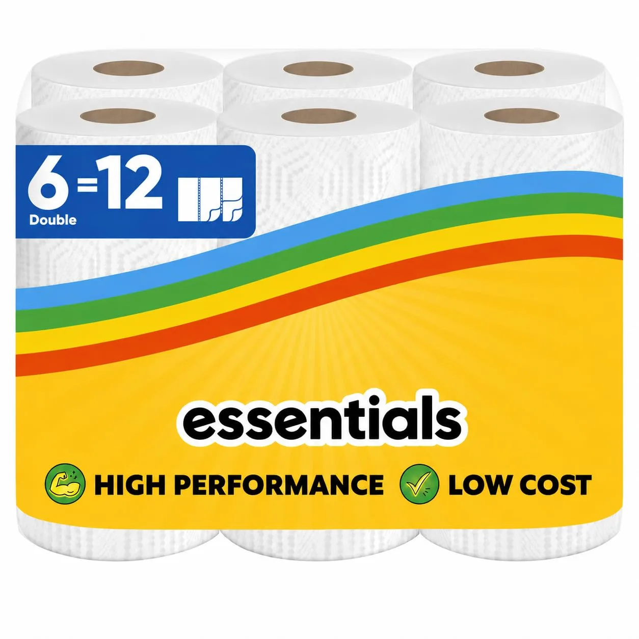 Paper Towels Select-A-Size, 6 Double Rolls, White Disposable Kitchen Paper Towels, 108 Sheets Per Roll for Kitchen, Cleaning & Everyday Use