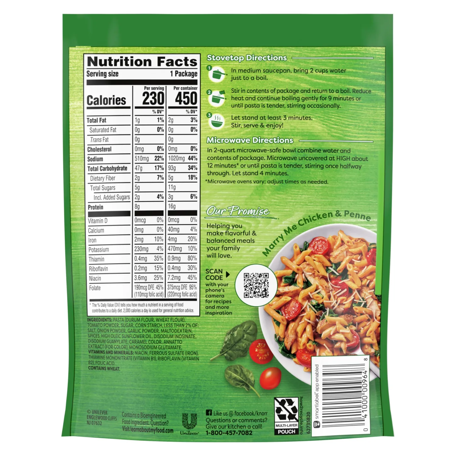 Knorr Pasta Sides Marinara Pasta for a Delicious + Quick Side Dish, 4.4 oz (Pack of 4)