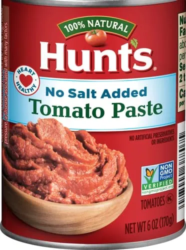 Hunt’s No Salt Added Tomato Paste, Perfect for Chili & Soups, 6 oz. Can