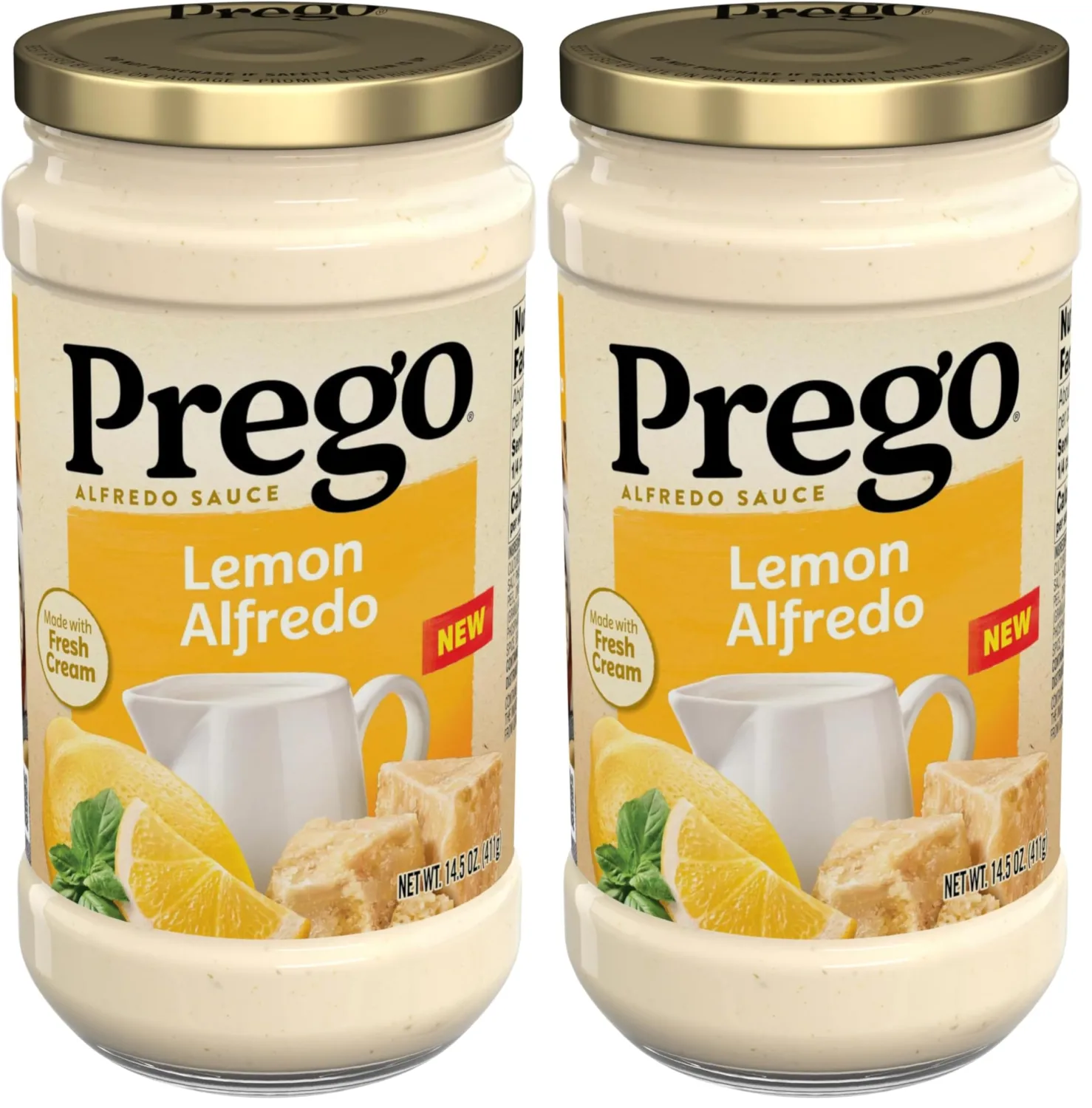 Prego Lemon Alfredo Sauce, 14.5 oz Jar (Pack of 2)