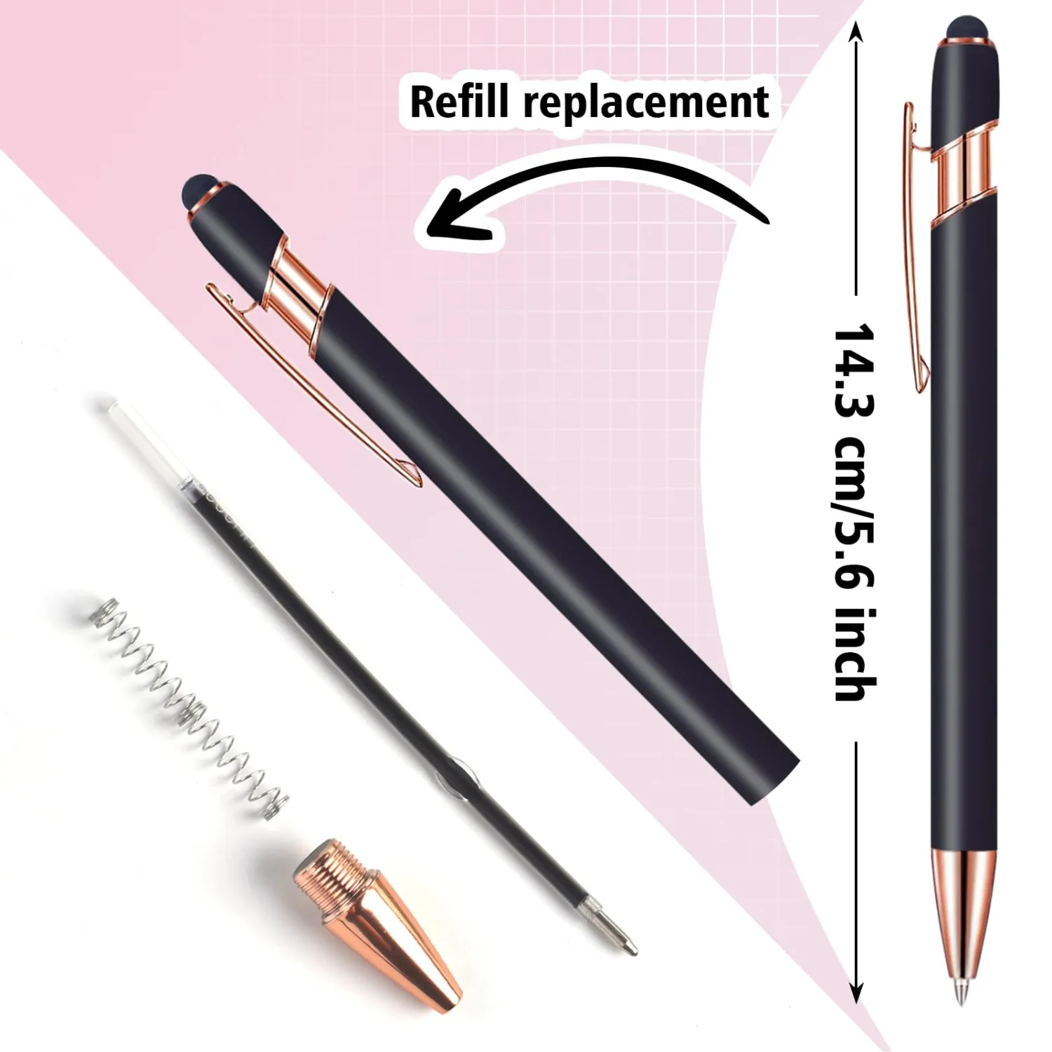 Touch-Sensitive Custom Pens with Logo/Text/Name Printing - Bulk Personalized Ballpoint Pens for Corporate Gifts, Graduation Party Favors (5-2000pcs) (Purple)