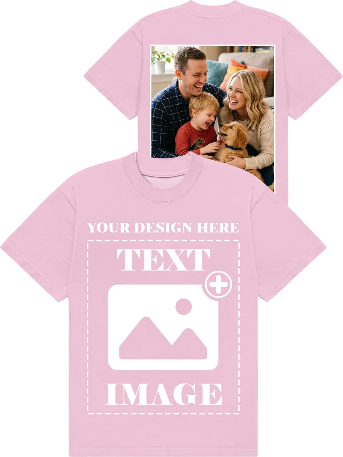 Custom T Shirts, Personalized Your Own Crewneck Tee Shirt, Customized Design Image/Text/Photo Cotton Men Women