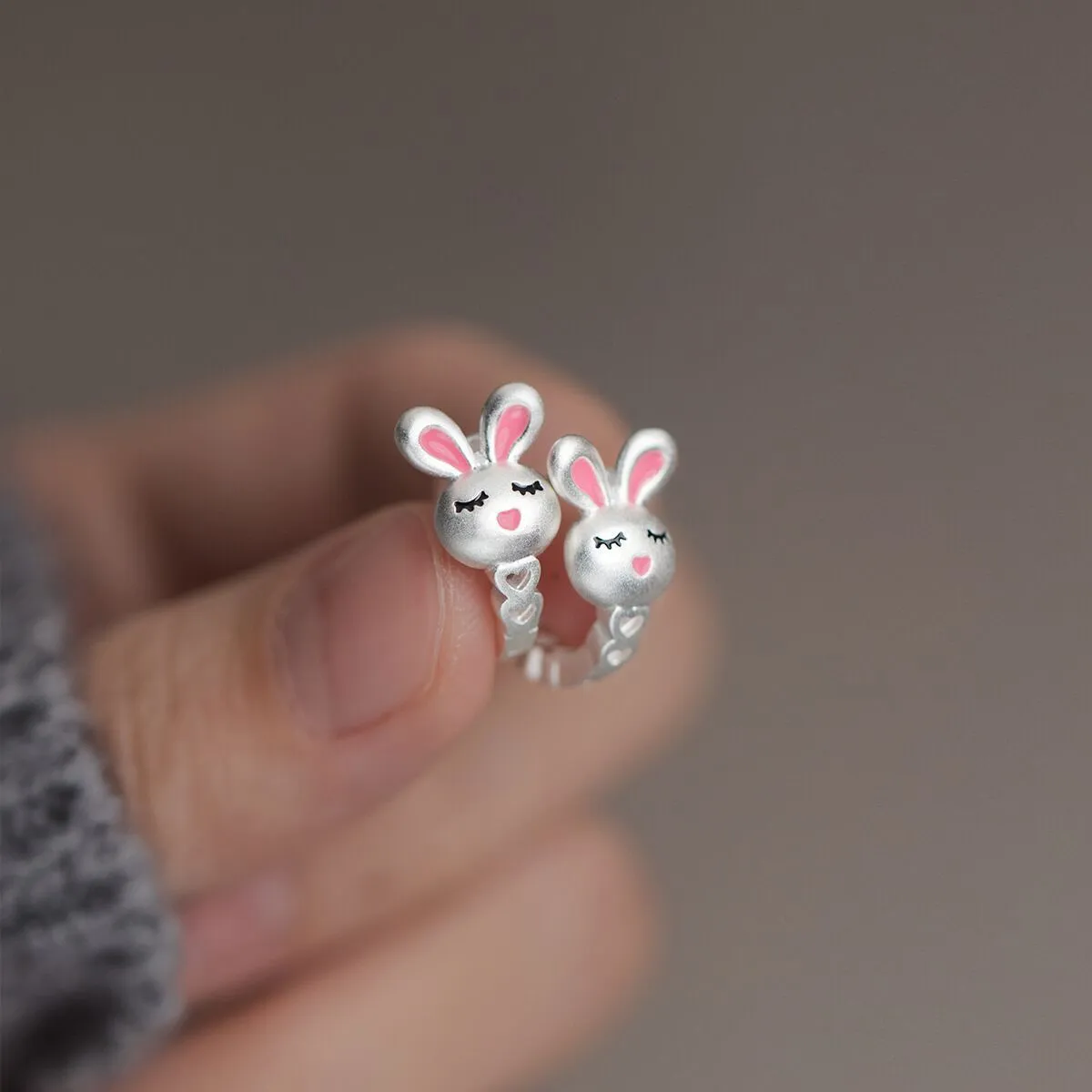 Cute Rabbit Ear Stud Earrings For Women