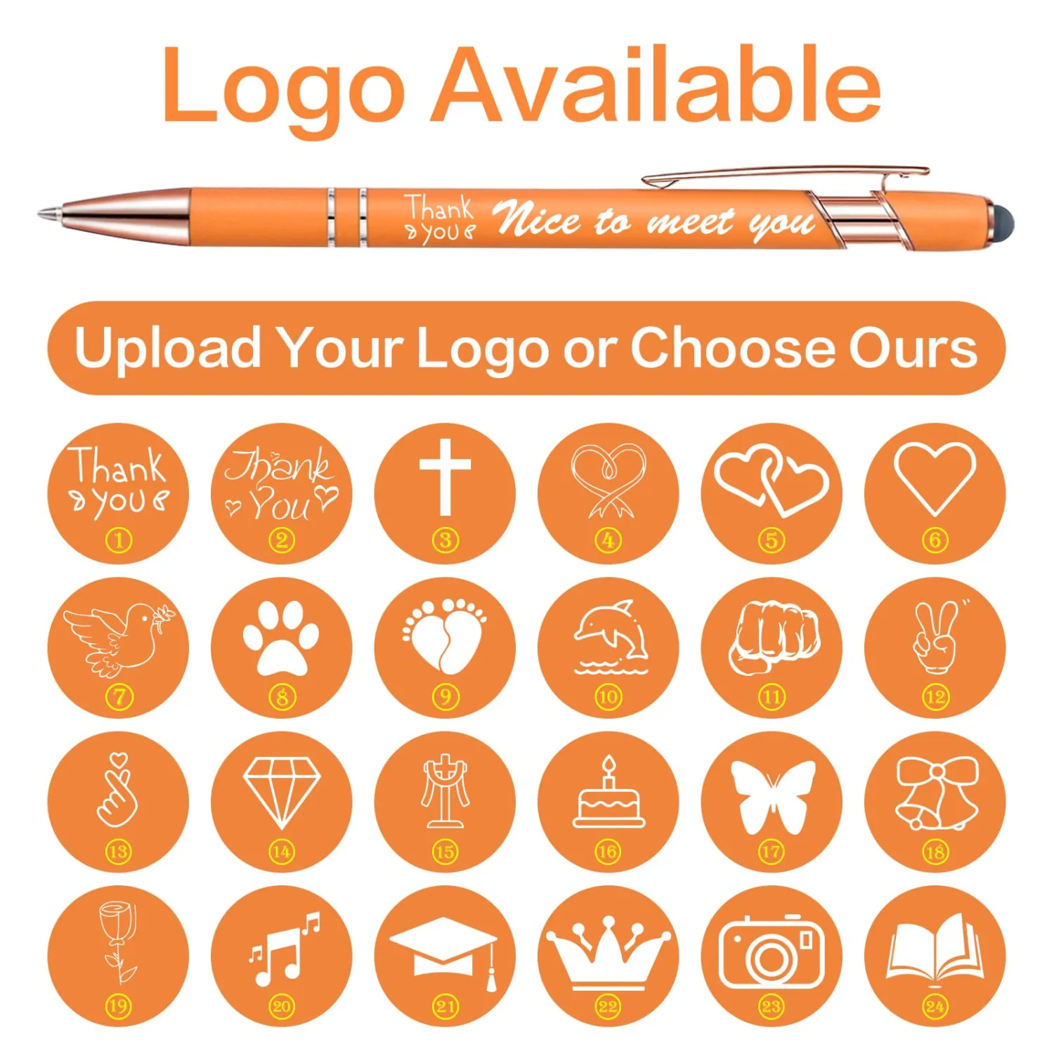 Bulk Custom Pens Personalized, Customized Pens with Name/Logo Printing Perfect for Business, Birthday, Wedding, Graduation Gifts & Party Events 5 to 2000 Pieces Pack Ballpoint Pens (Blue)