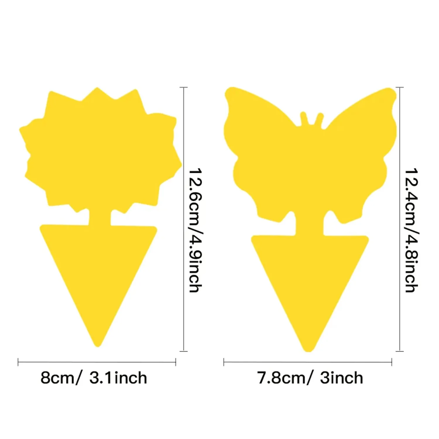 Sticky Insect Traps 40 Pcs - Gnats Fruit Fly Traps for Indoors House - Yellow Double-Sided Sticky Insect Catchers Fungus, Fruit Flies, Whiteflies, Aphids, Leaf Miners