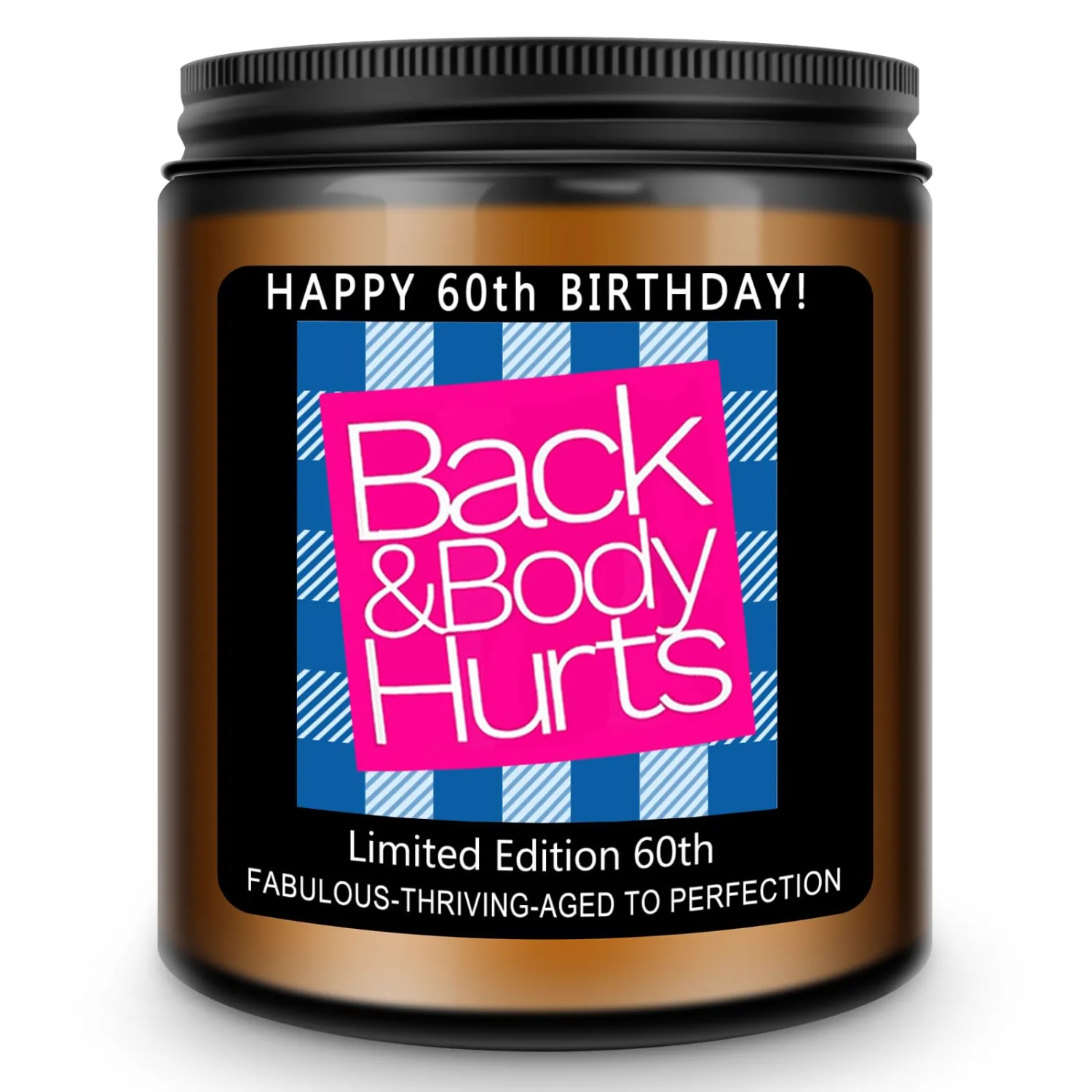Homsolver 60th Birthday Gifts for Women Men, Happy 60th Birthday Decorations Candles Gift for Her Him, Funny 60 Years Old Ideas - Lavender Scented Candle