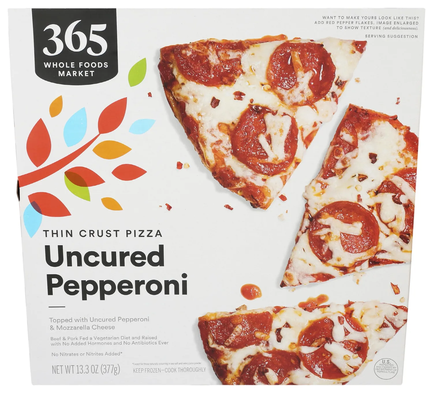 365 by Whole Foods Market, Thin Crust Uncured Pepperoni Pizza, 13.3 Ounce