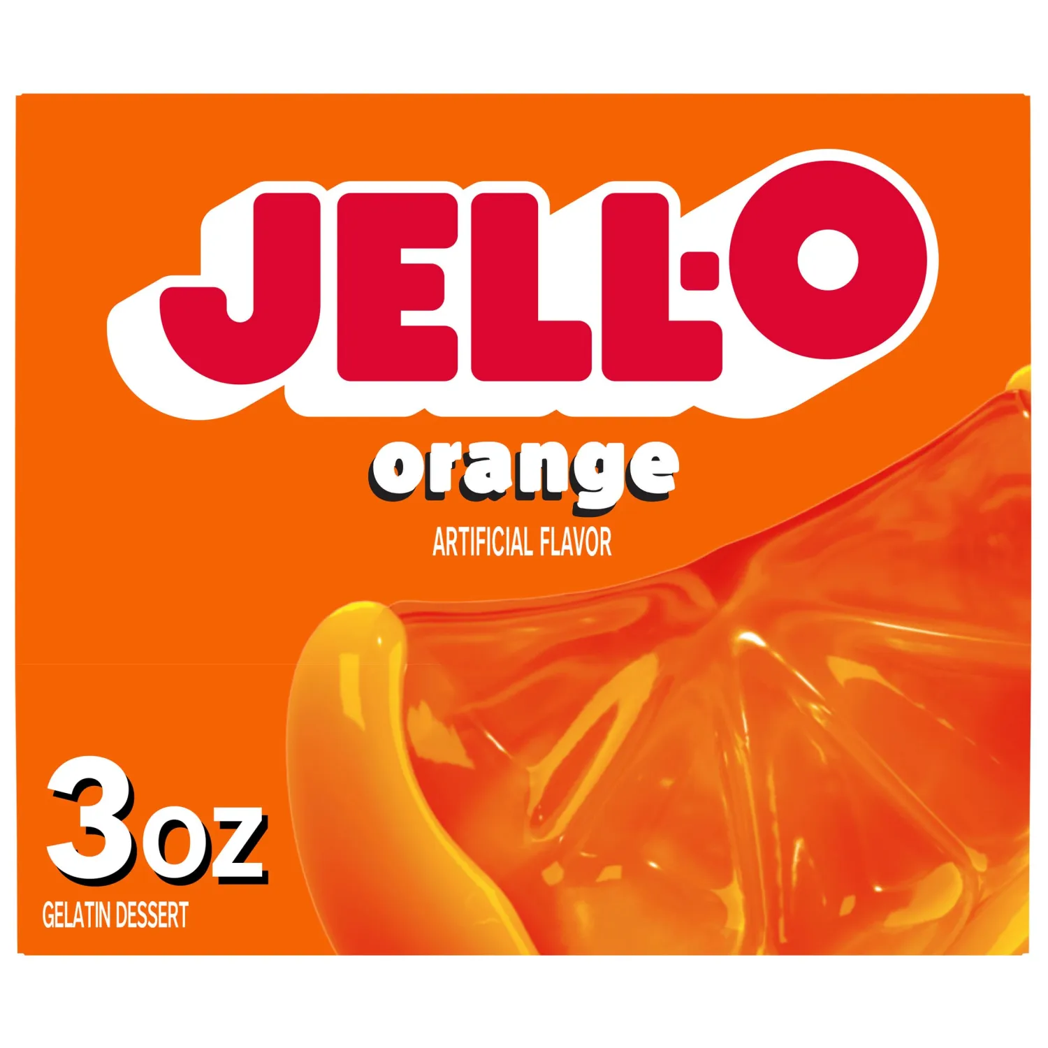 Jell-O Orange Gelatin Dessert Mix, 3 oz Box
