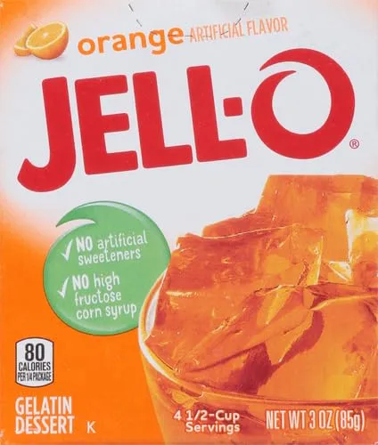 Jell-O Orange Gelatin Dessert Mix, 3 oz Box (Pack of 3)