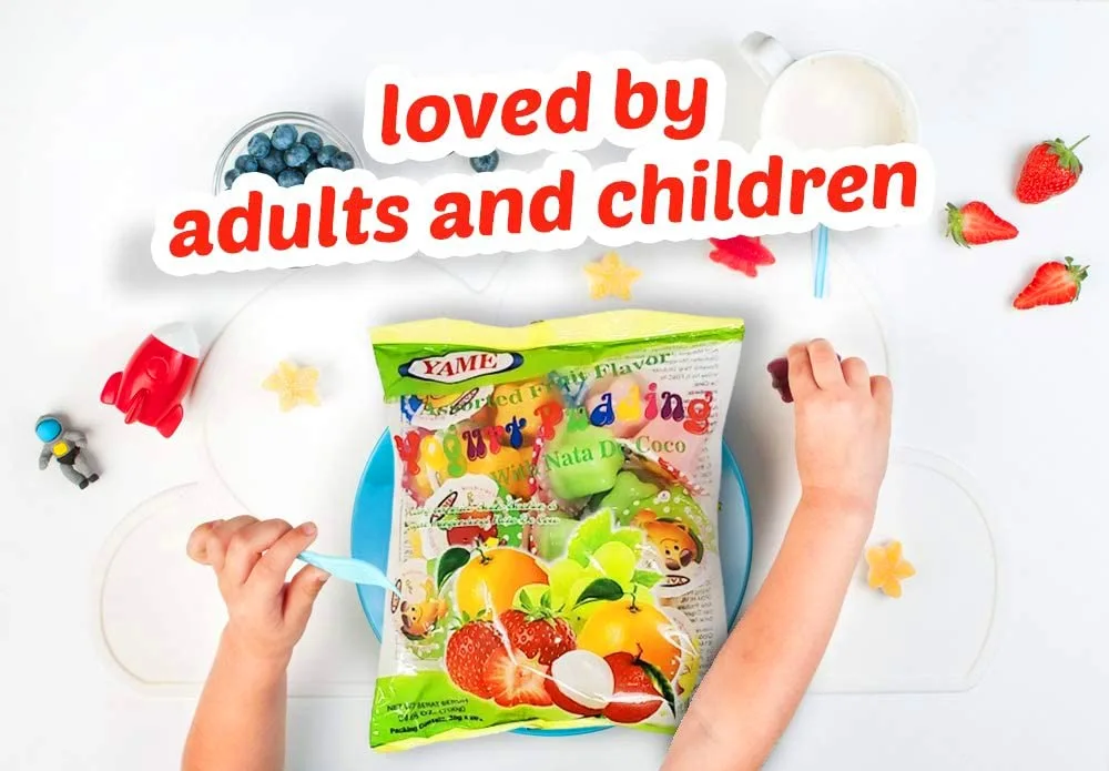 700g 24.6 oz Yame Halal Assorted Pudding Cups with Nata De Coco Bag
