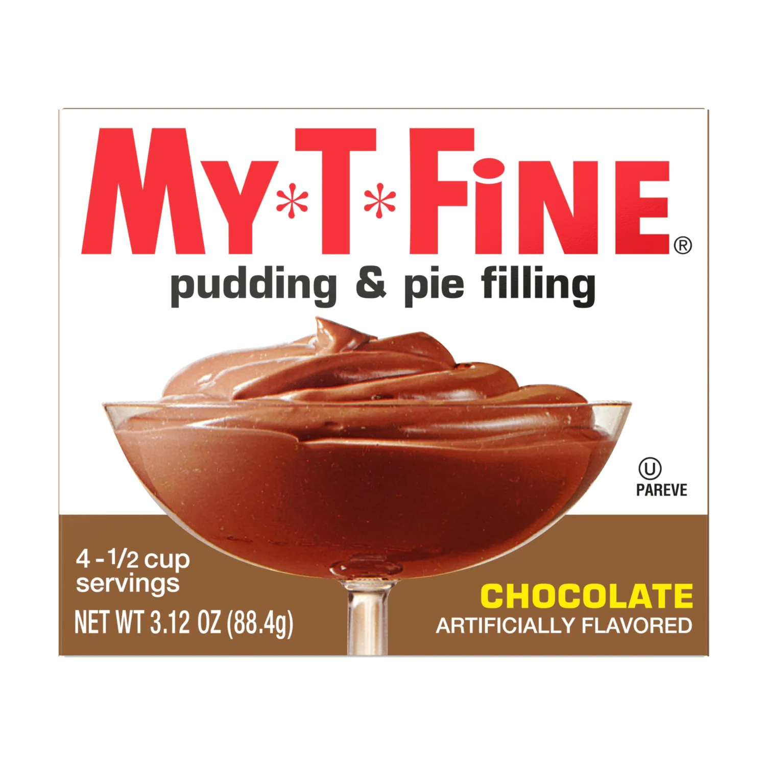 Chocolate Pudding & Pie Filling Mix by My T Fine - Each Box: 4 and 1/2 cup Servings (Pack - 2)