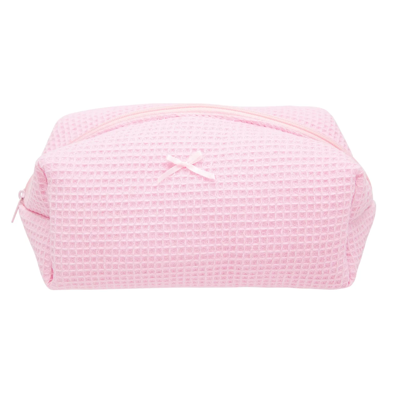 PAZIMIIK Cozy Makeup Bag Travel Cosmetic Bag for Women Soft Toiletry Bag Aesthetic Makeup Organizer Portable Large Zipper Pouch for Skincare Beauty Accessories Brushes Walffle Check Pink