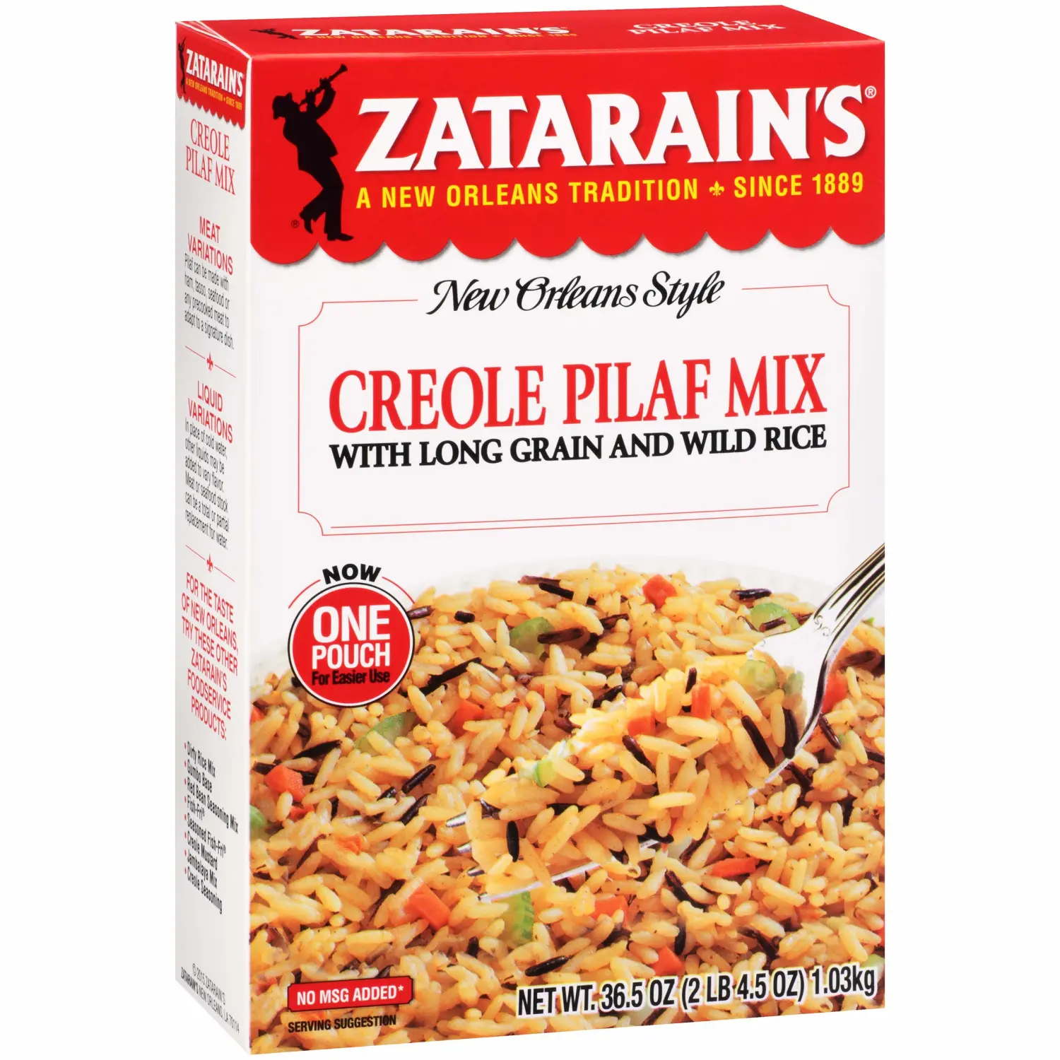 Zatarain's Creole Pilaf Mix, 36.5 oz - One 36.5 Ounce Box of New Orleans Style Creole Pilaf Mix, Perfect with Sausage, Chicken, Vegetables and More