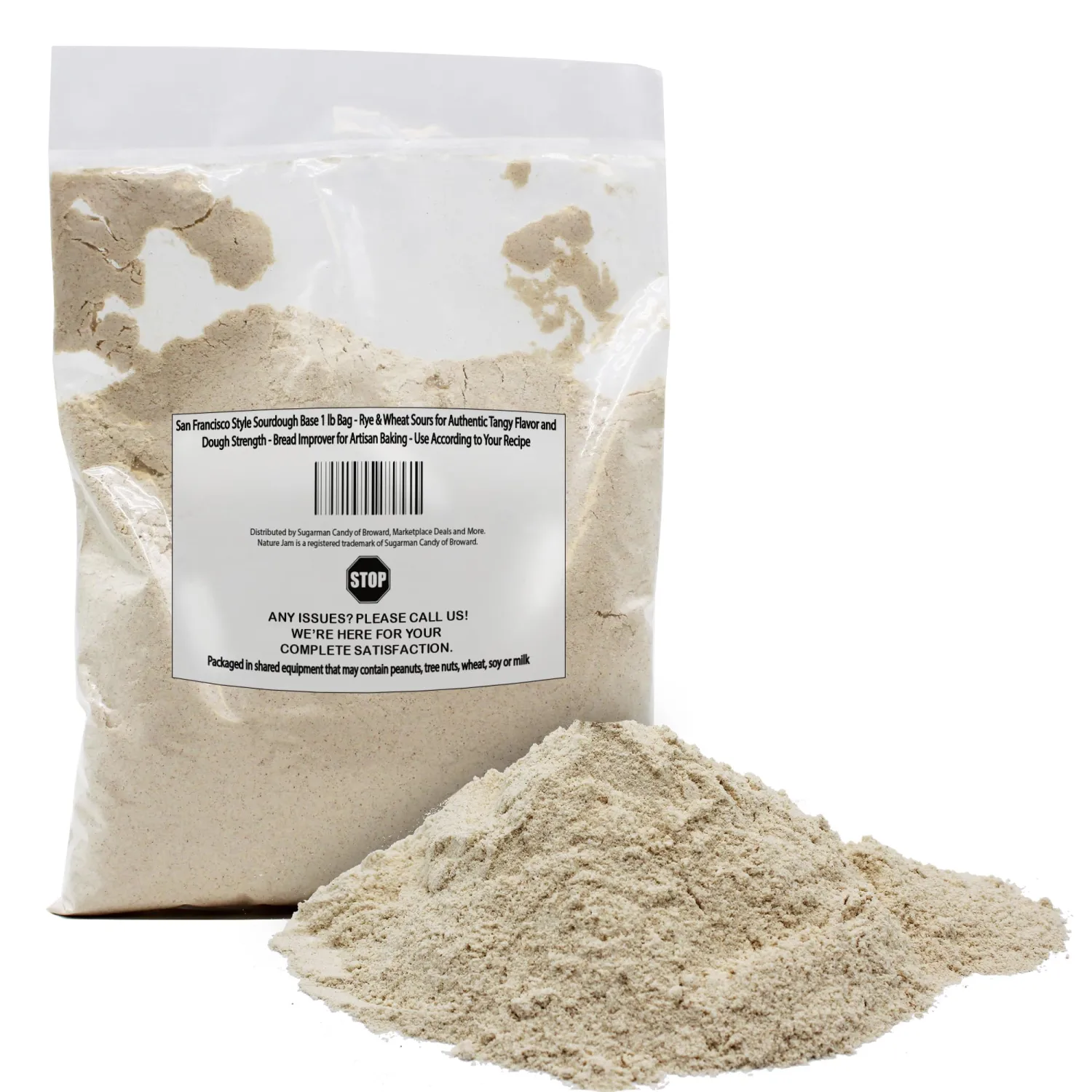 San Francisco Style Sourdough Base 1 lb Bag - Rye & Wheat Sours for Authentic Tangy Flavor and Dough Strength - Bread Improver for Artisan Baking - Use According to Your Recipe