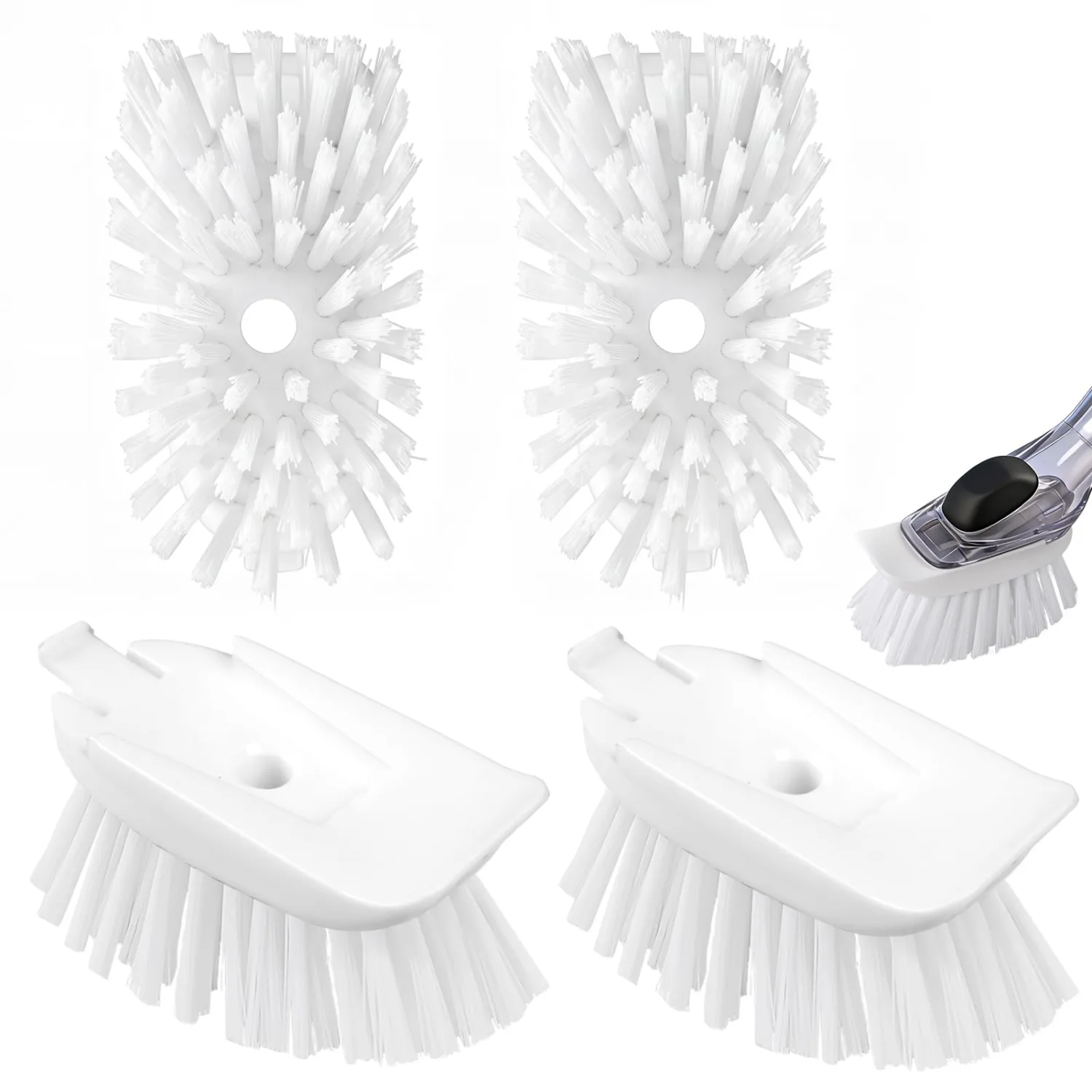 New Brush Refills for OXO New Soap Dispensing Dish Brush - 4 Pack Dish Brush Cleaning Soap Dispensing Head Replacement for Scrubber
