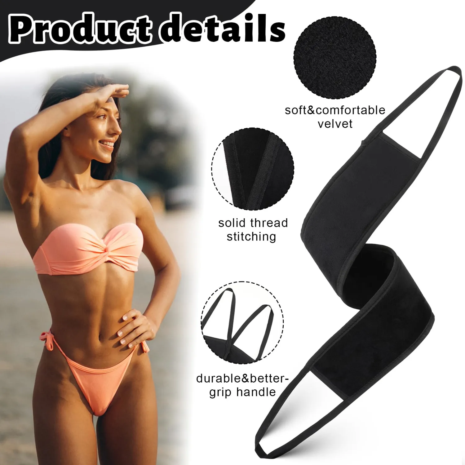 Self Tanning Mitts, Back Self Tanner Applicator Double Sided Reusable Sunless Tanning Mittens 4 in 1 Tanner Gloves with Thumb for Tan Lotion