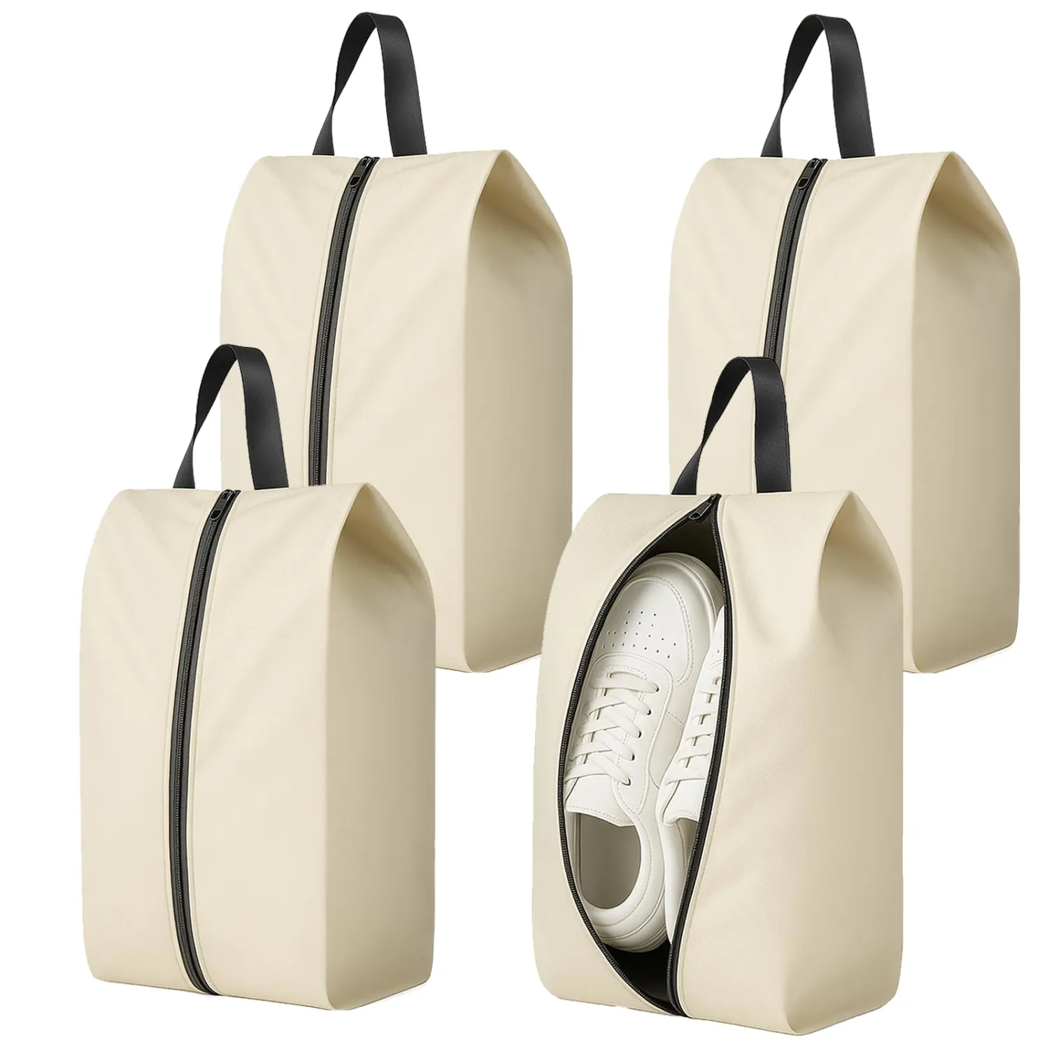 Travel Shoe Bags 4-Pack – Water-Resistant Shoes Pouch Organizer with Zipper, Portable Storage Bags for Packing, Gym, Sports, Golf, Soccer, Bowling, Basketball