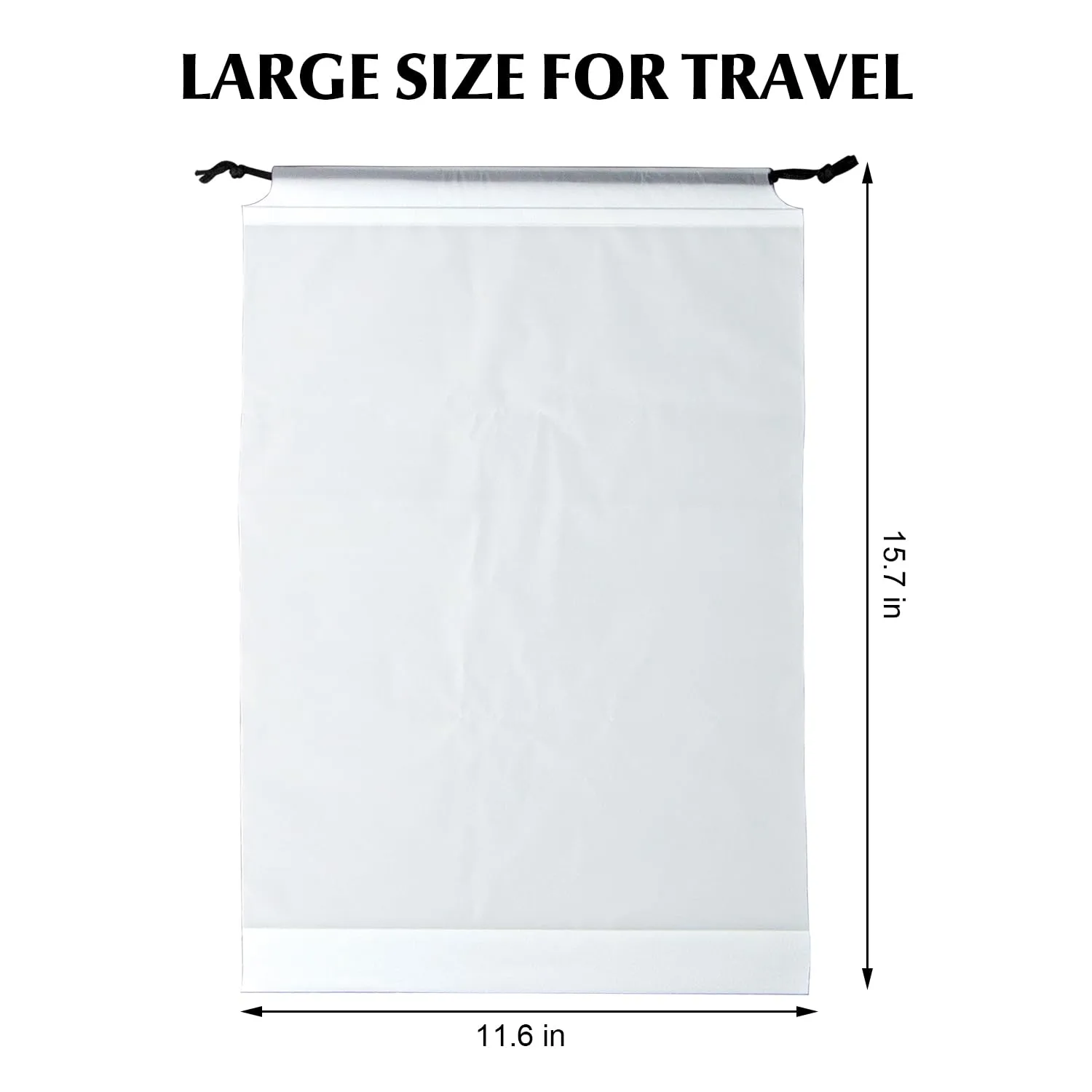 2 Pack Clear Drawstring Travel Shoe Bags, Large Size Transparent Storage Organizer for Men Women