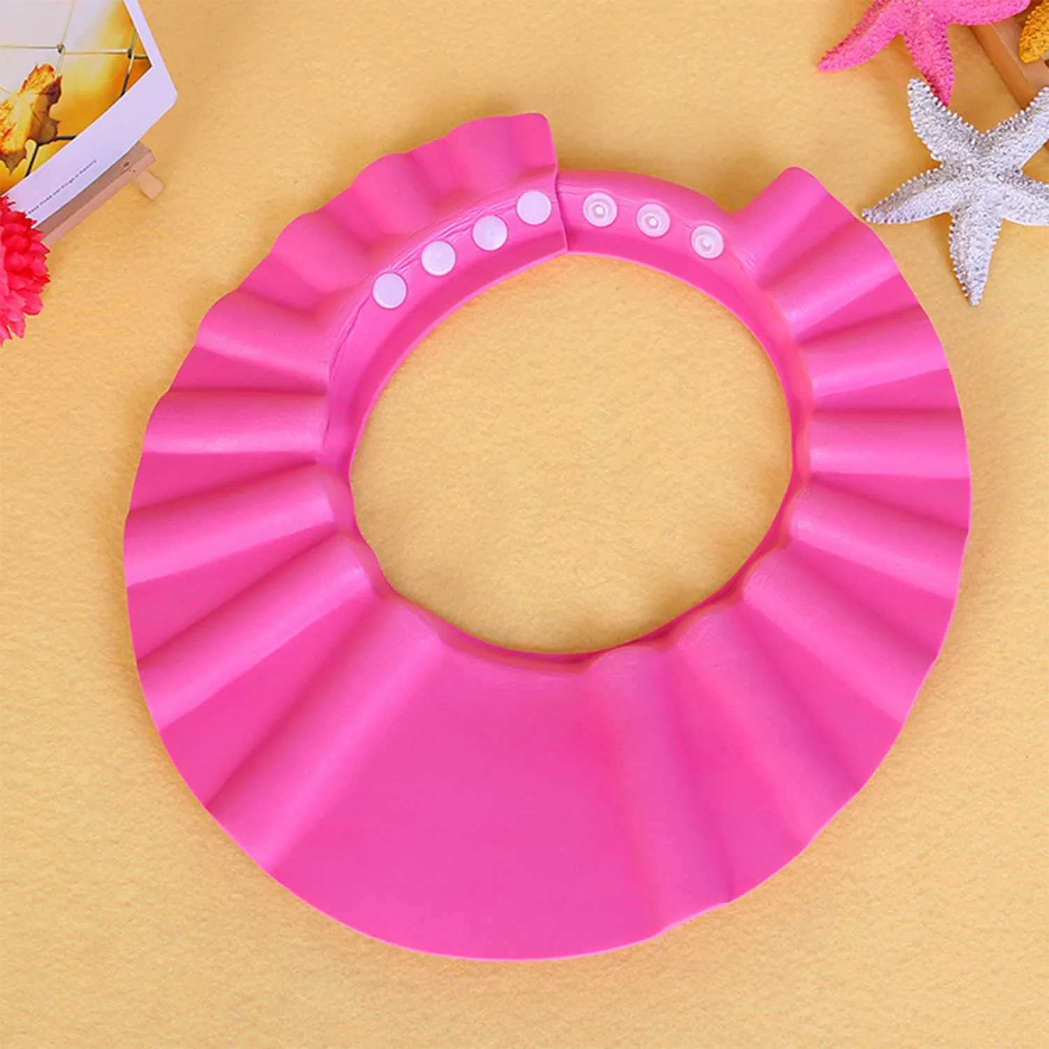 MYUBWTF Pink Baby Shower Cap, Bath Shampoo Cap Hat，Soft Hat Adjustable Visor Cap，Protect your eyes and face from water，Suitable for infants, children and pets from 0 to 12 years old
