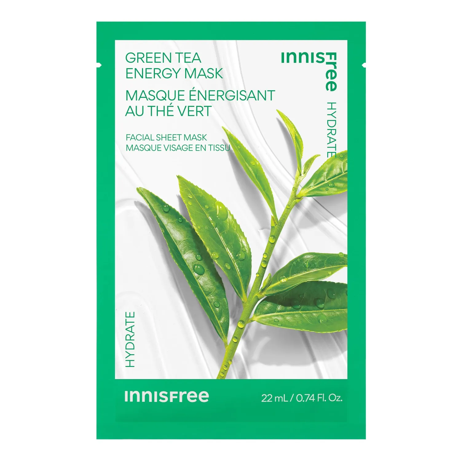 innisfree Energy Mask, Korean Sheet Mask with Hydrating Serum for Soothing, Brightening, and Glowing Skin Care Routine