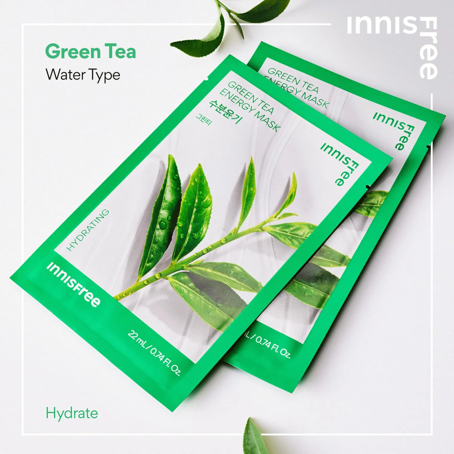 innisfree Energy Mask, Korean Sheet Mask with Hydrating Serum for Soothing, Brightening, and Glowing Skin Care Routine