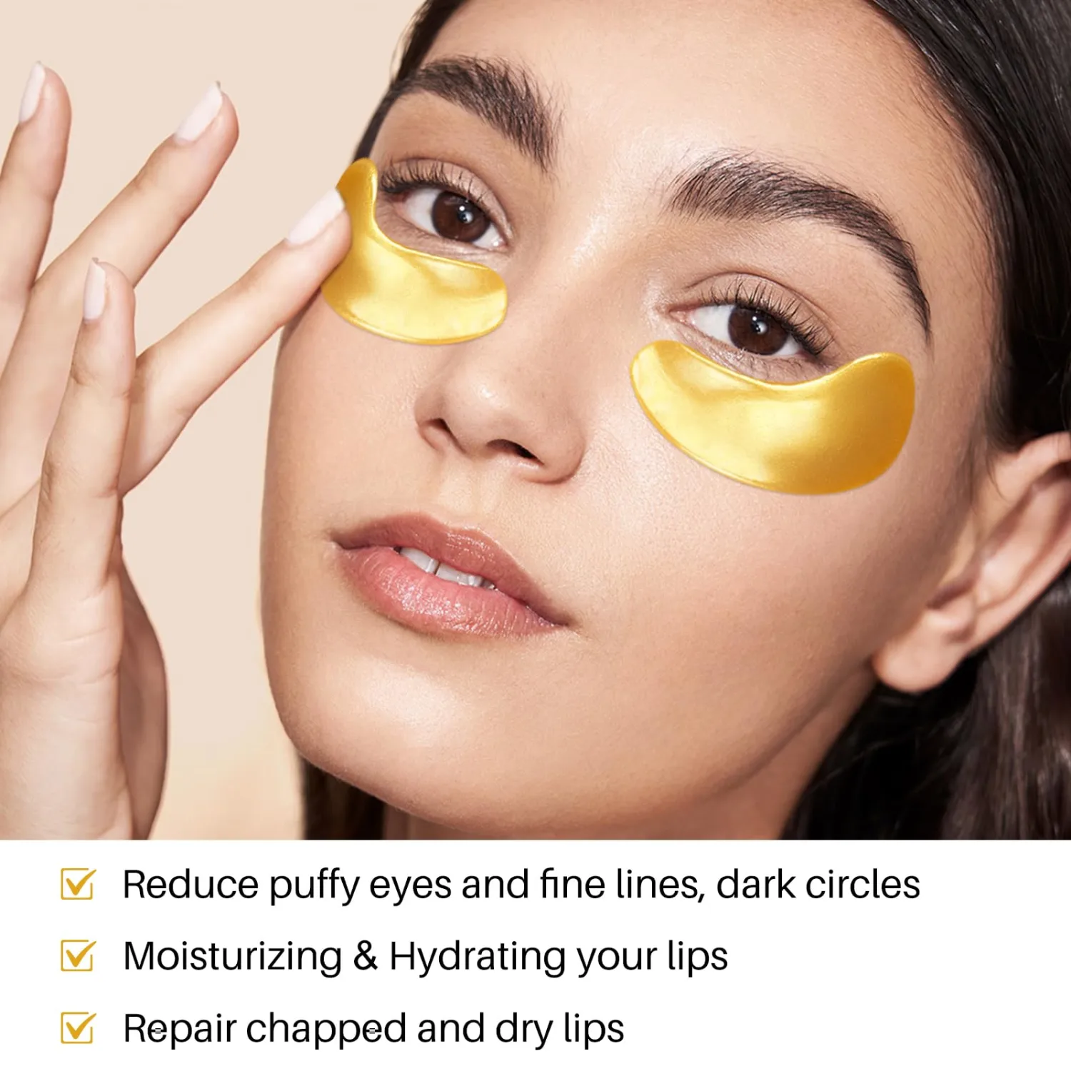 Collagen Lip and Eye Mask Set for Dark Circles and Dry Lips, 40 Pairs Moisturizing Under Eye Patches & Lip Pads, Anti-Aging Skincare