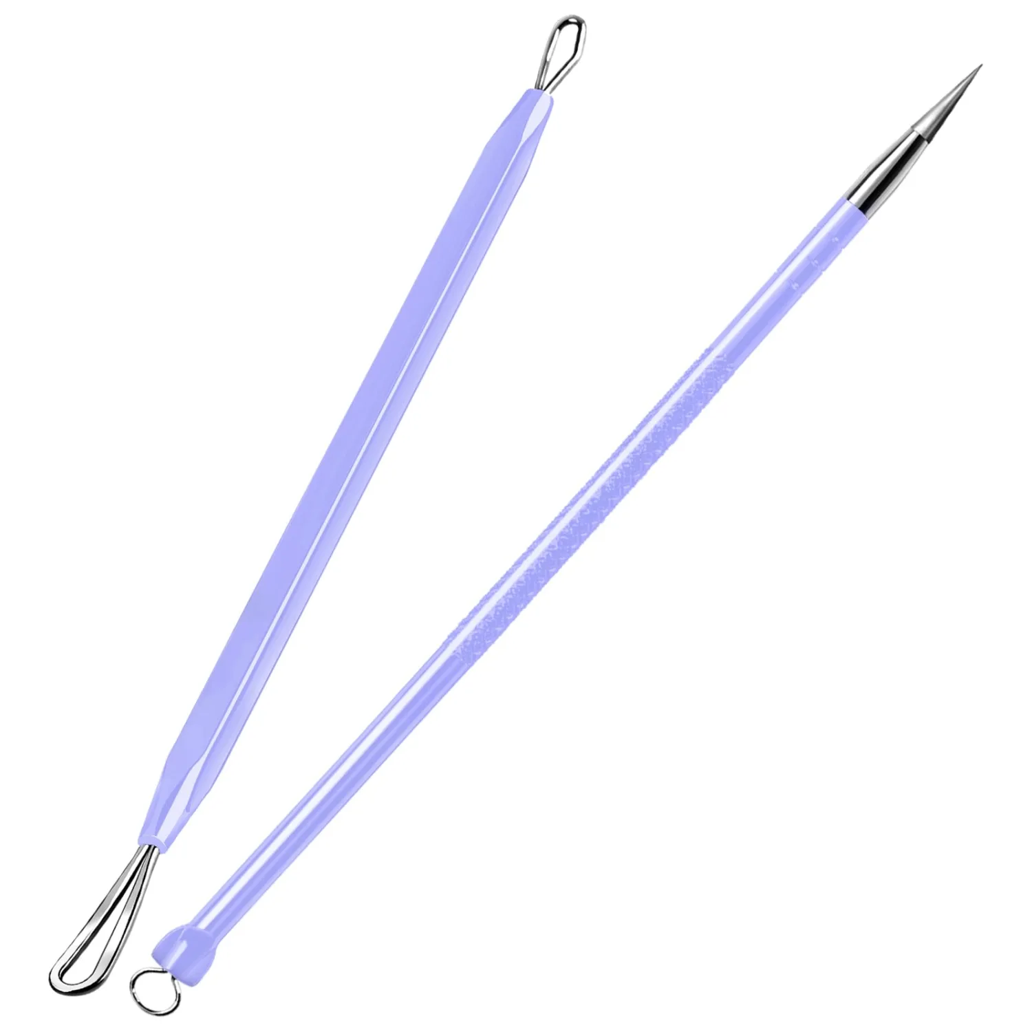 Teenitor Pimple Extractor Acne Treatment Tool Blackhead Comedone Removal 2-in-1 Popper Tool for Face Blackhead Extractor Tool Purple