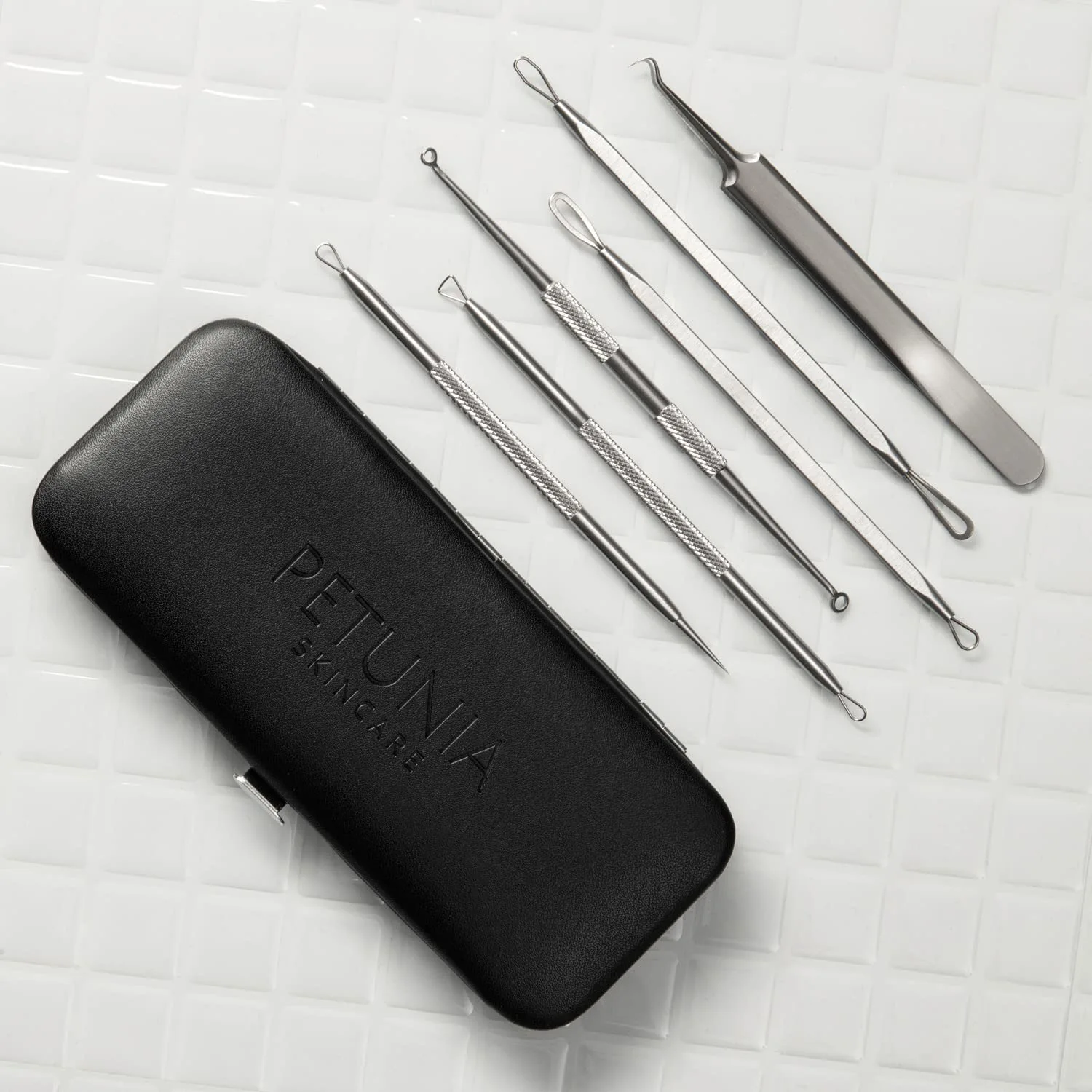 6 Piece Set Pimple Popper Blackhead Remover and Acne Extractor Kit Specifically Treats Face Blemishes Zits and Whiteheads - Perfect Stocking Stuffer, Includes Giftbox and Travel Case