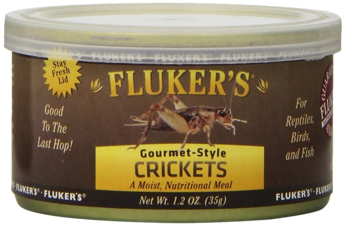 Fluker's Gourmet Canned Food for Reptiles, Fish, Birds and Small Animals, Crickets, 1.2 oz