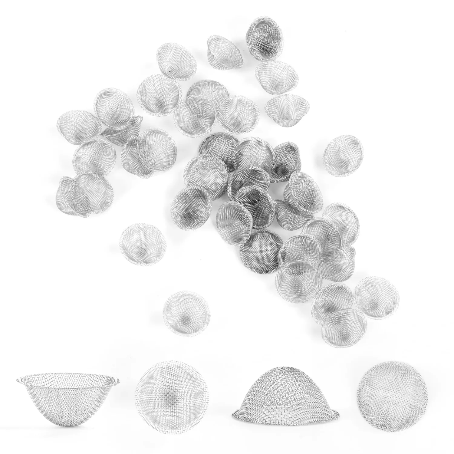 50 pcs 0.5 Inch Pipe Screens Premium Diameter 1/2 inch Pipe Filters Self-Adjustable Filters Mesh Stainless Steel Metal Bowl Screens with Storage Box