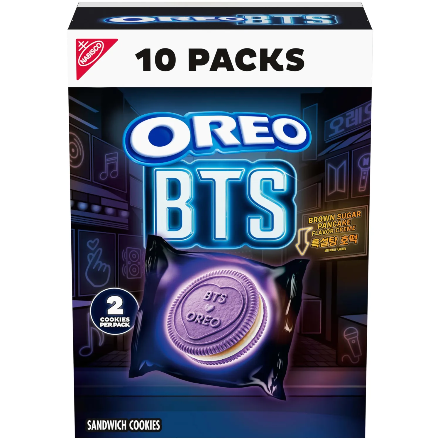 OREO BTS Sandwich Cookies, Limited Edition, 10 Snack Packs (2 Cookies Per Pack)