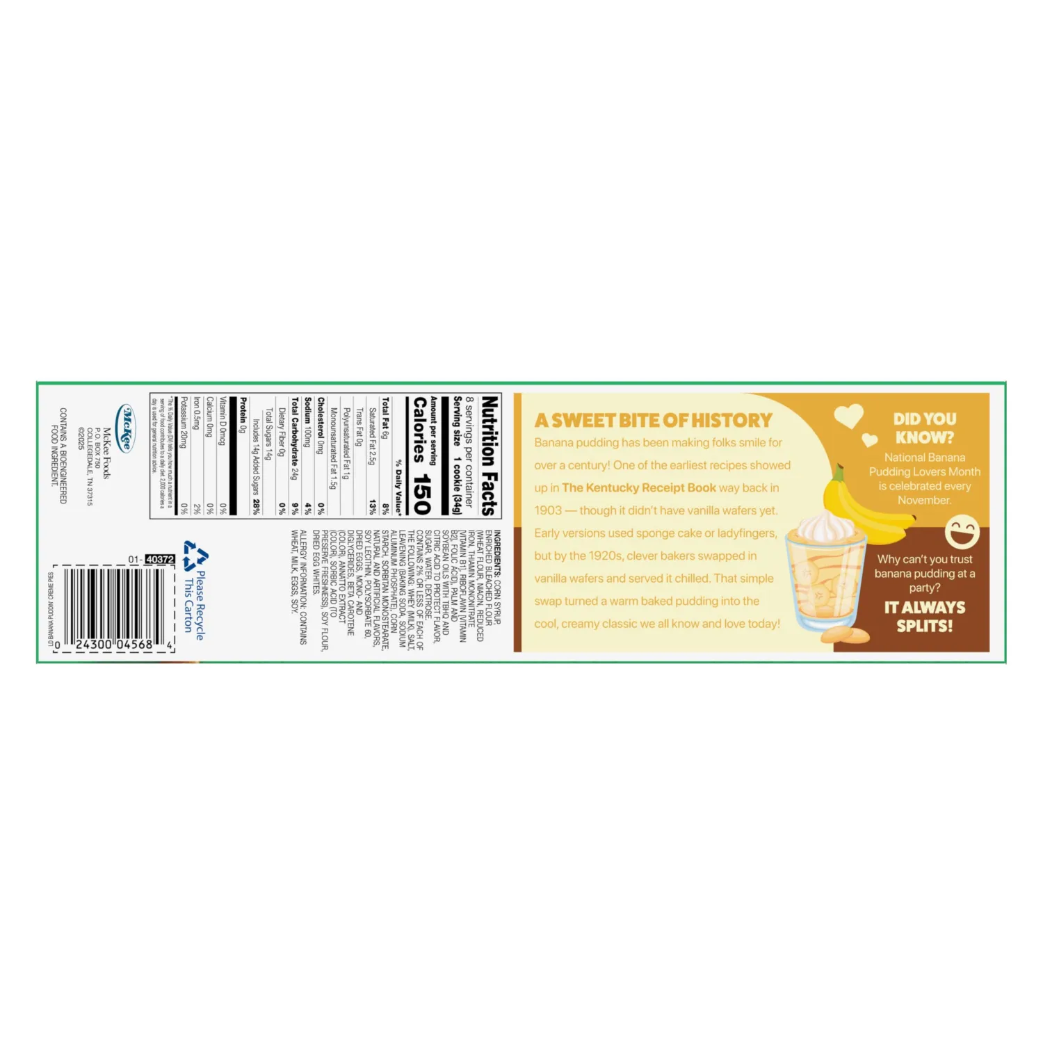 Little Debbie Banana Puddin' Creme Pies, 9.6 Oz Box
