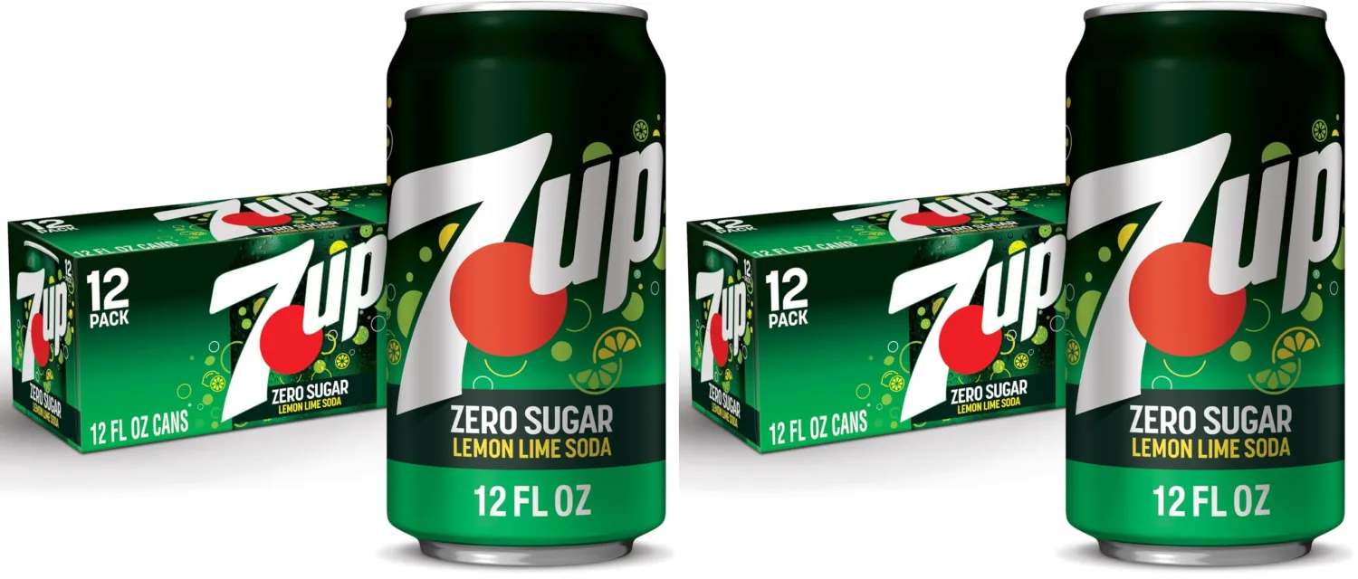 Zero Sugar 7-Up Soda, 12 Oz (Pack of 24)