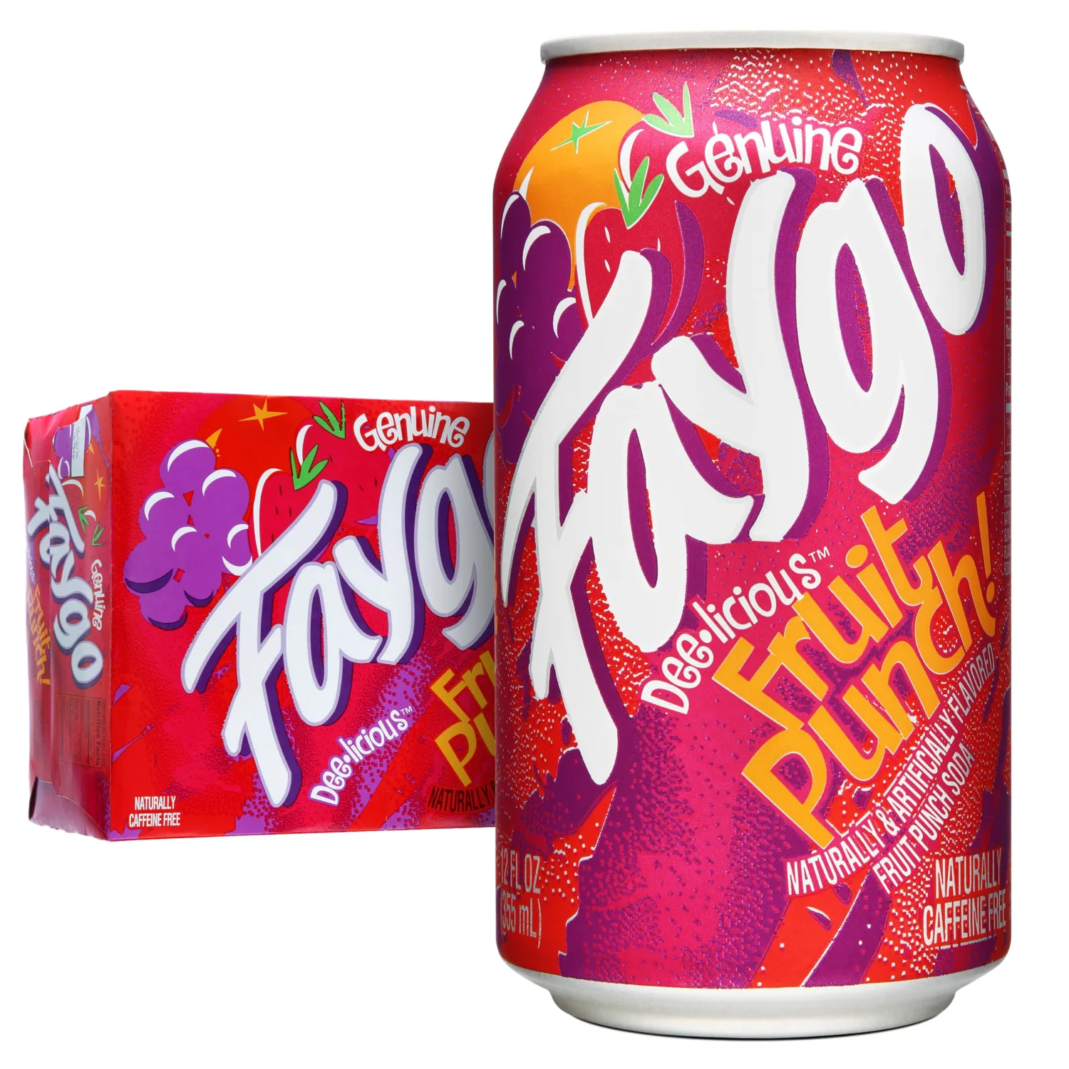 Faygo Punch Soda | 12-Pack of 12oz Cans | Bold Fruit Punch Flavor | Sweet & Tart | Caffeine-Free Soft Drink